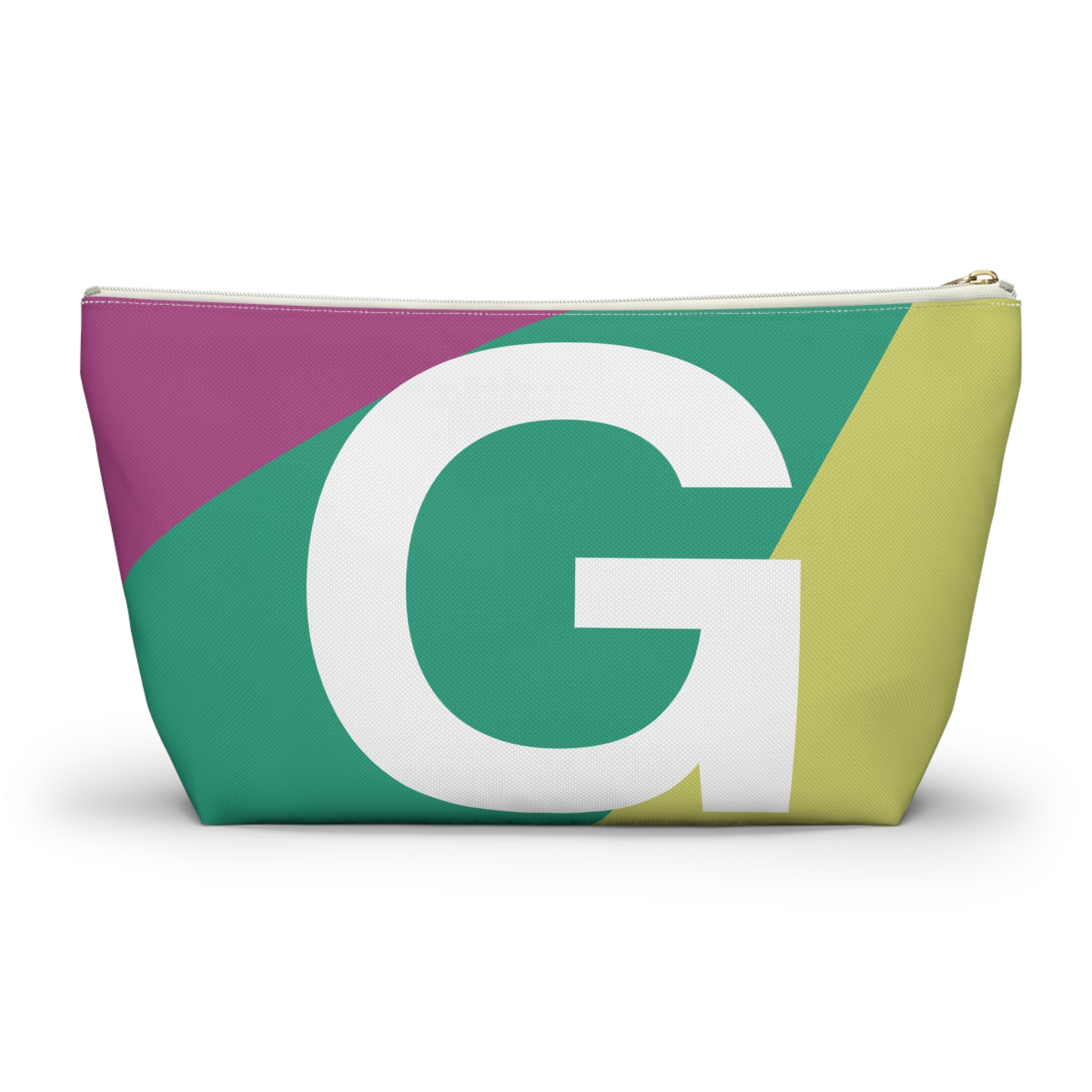 Initials Colorblock Accessory Pouch — Monogram G T-Bottom Cosmetic Bag