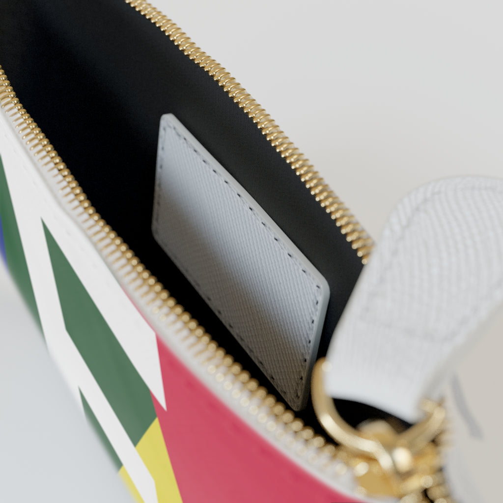 Initial F Mini Clutch — Colorblock Monogram Wristlet Wallet