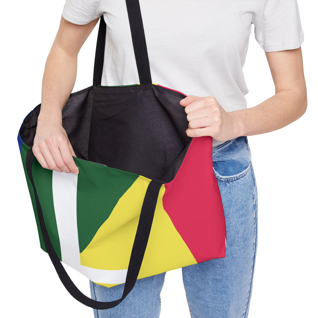 Personalized 'L' Colorblock Tote Bag — Monogram Weekender Tote