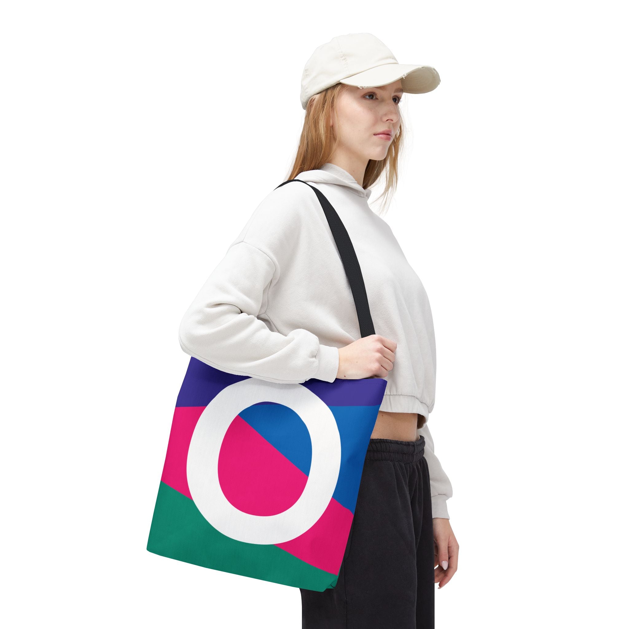 Monogram 'O' Colorblock Tote Bag — Personalized Initial O Shoulder Tote