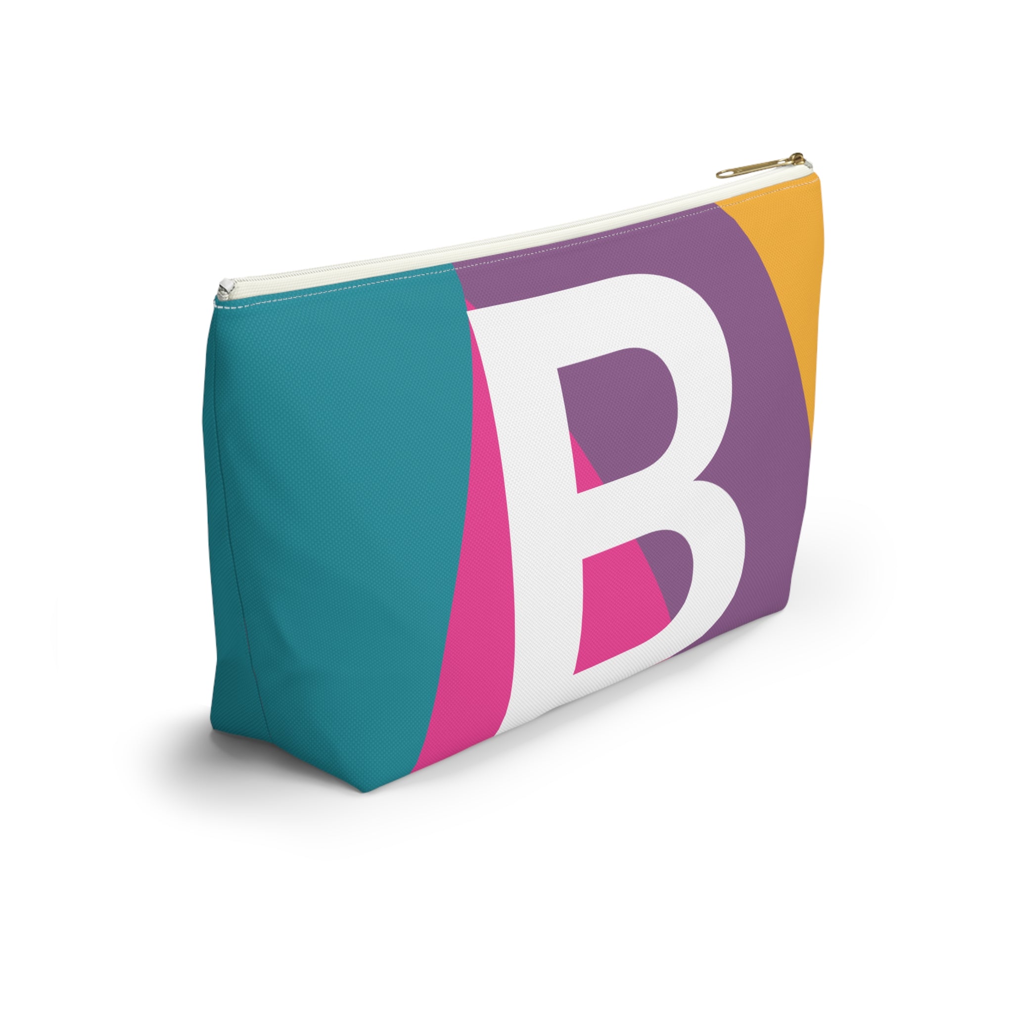 Initials Colorblock Accessory Pouch — Monogram B T-Bottom Cosmetic Bag