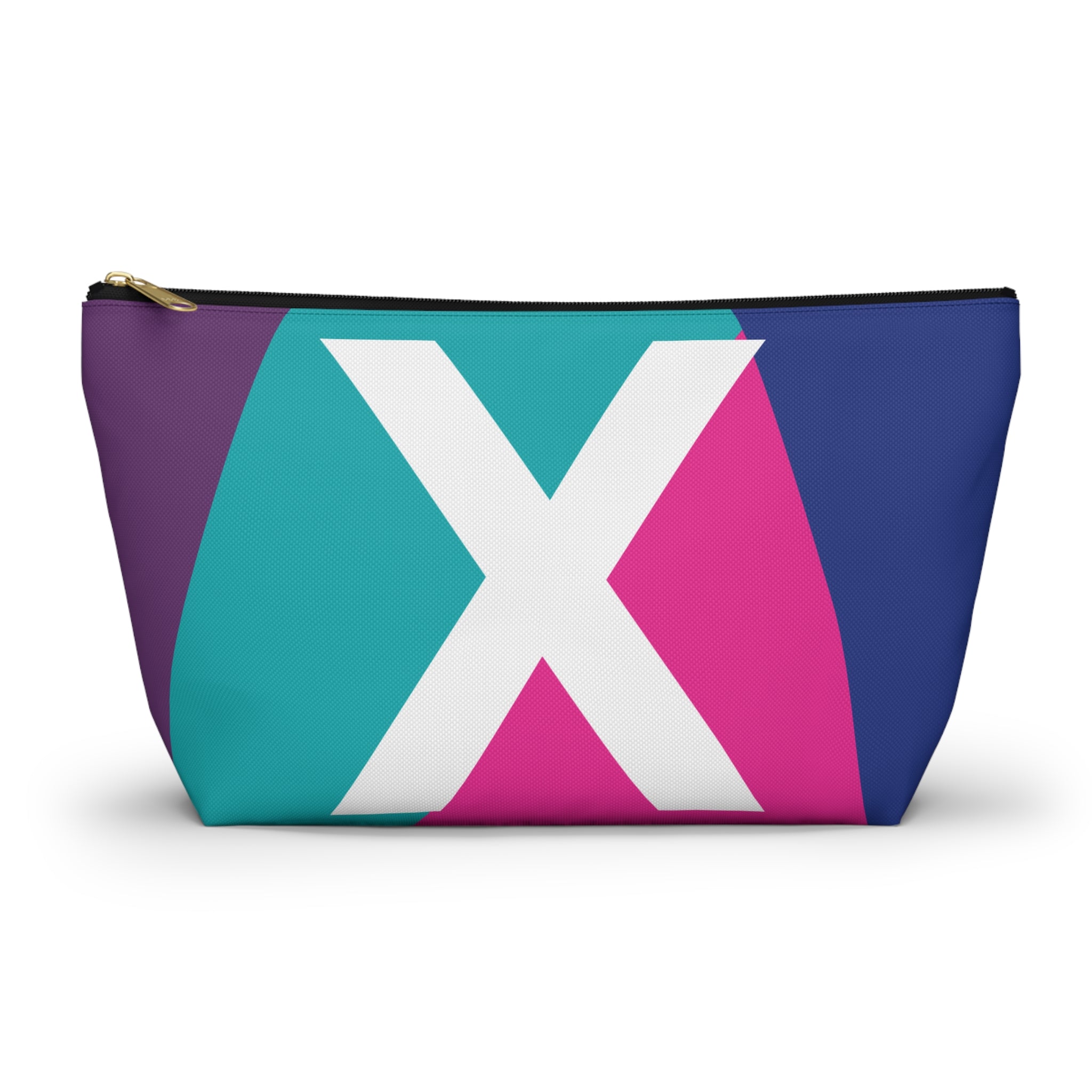 Initials Colorblock Accessory Pouch — Monogram X T-Bottom Cosmetic Bag