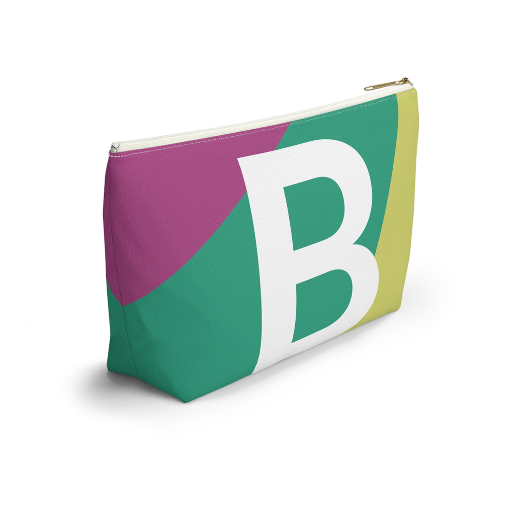 Initials Colorblock Accessory Pouch — Monogram B T-Bottom Cosmetic Bag