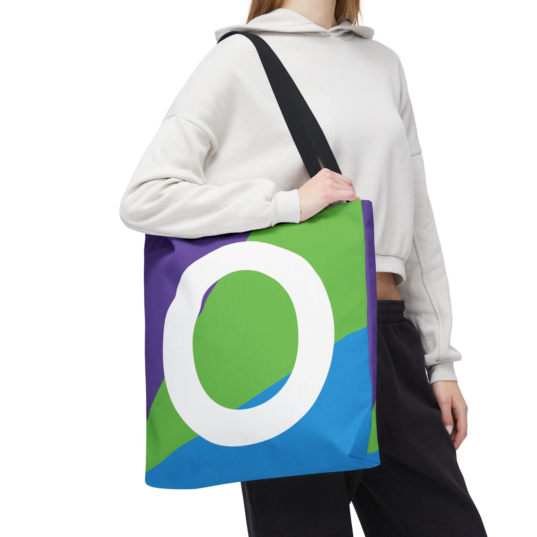 Monogram 'O' Colorblock Tote Bag — Personalized Initial O Shoulder Tote