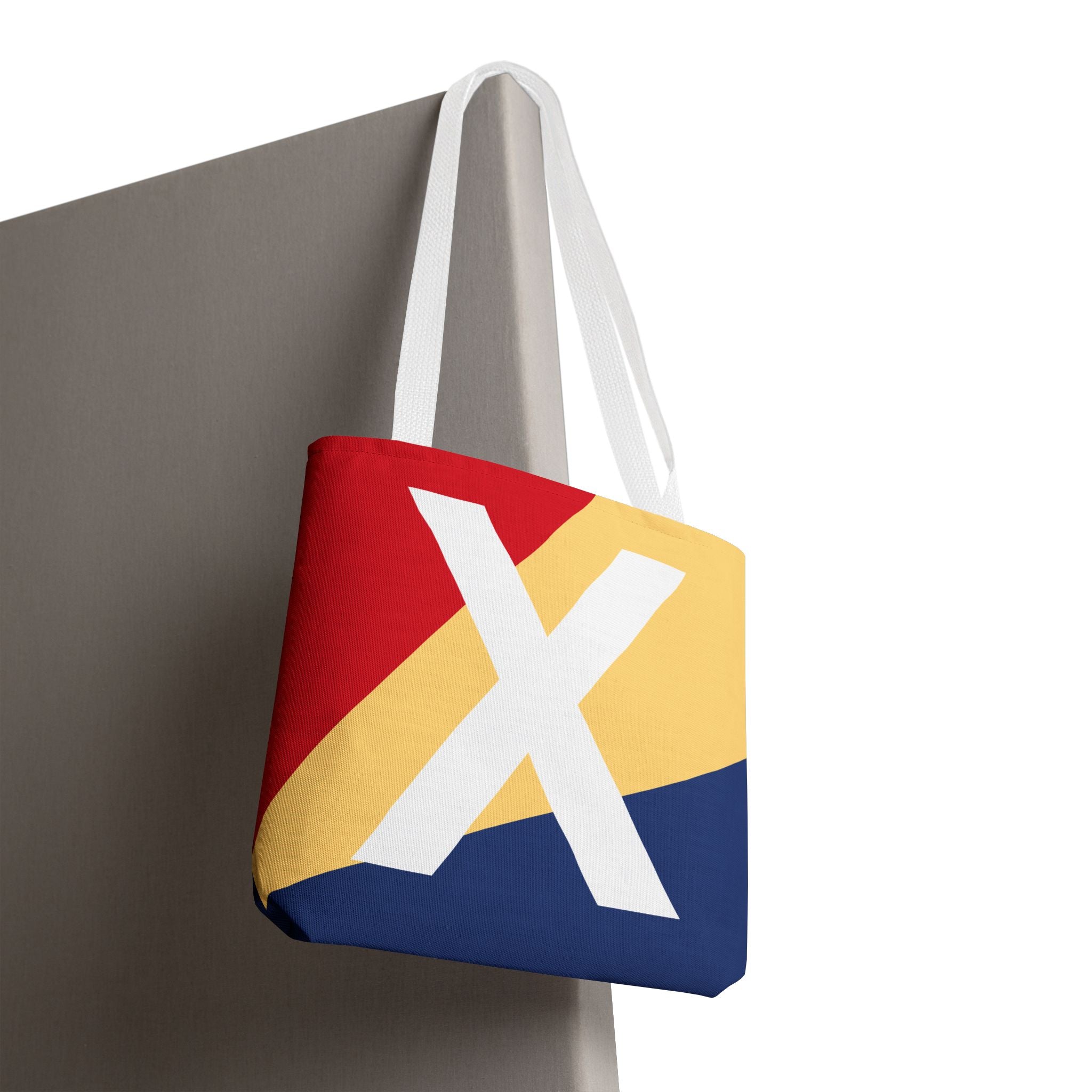 Monogram 'X' Colorblock Tote Bag — Personalized Initial X Shoulder Tote