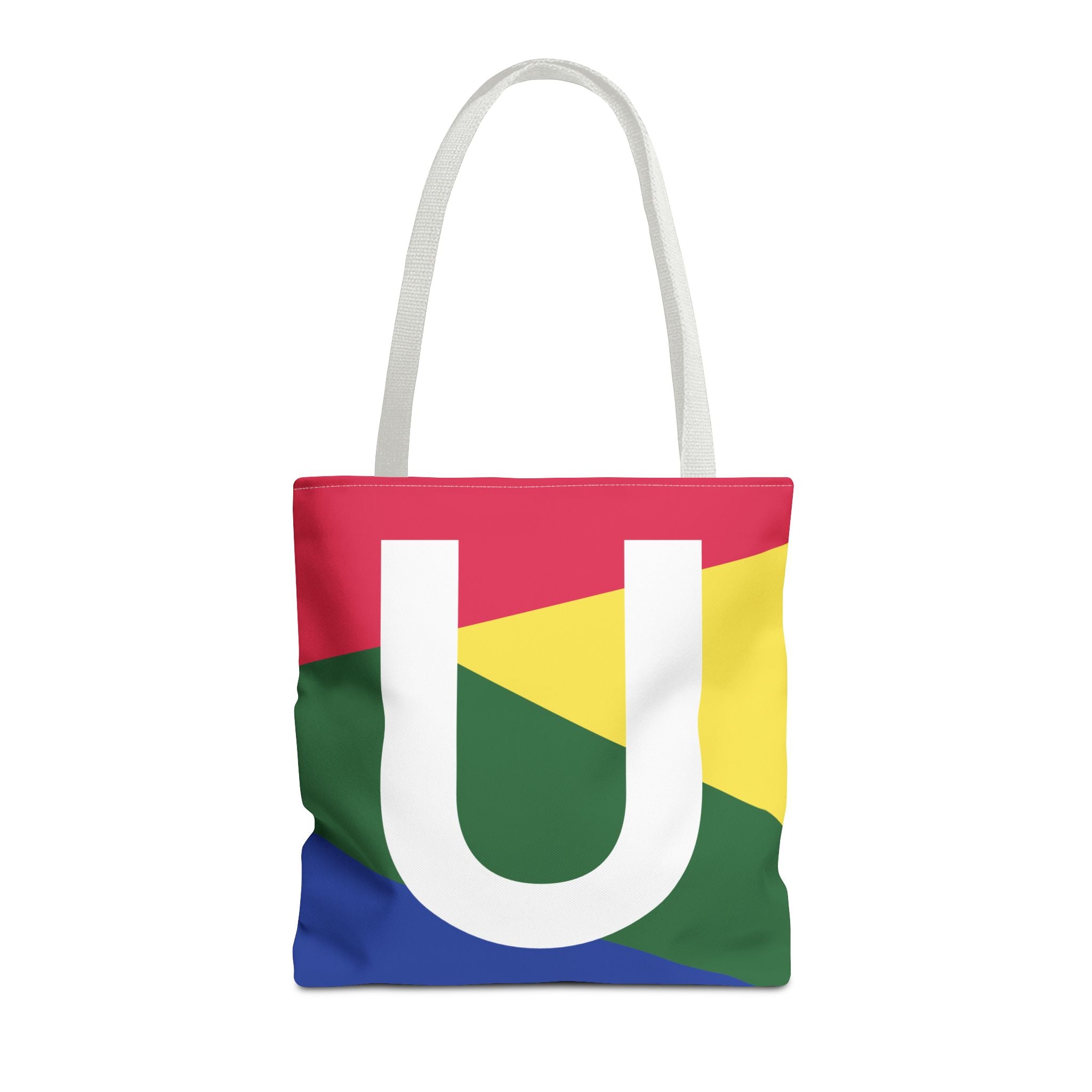 Monogram 'U' Colorblock Tote Bag — Personalized Initial U Shoulder Tote