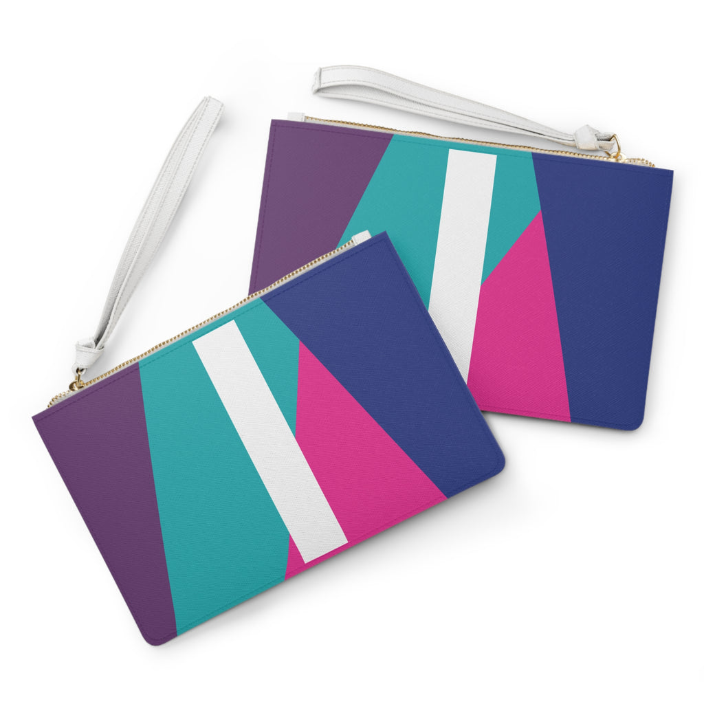 Monogram 'I' Colorblock Clutch Bag — Bold Geometric Wristlet for Everyday & Gifts