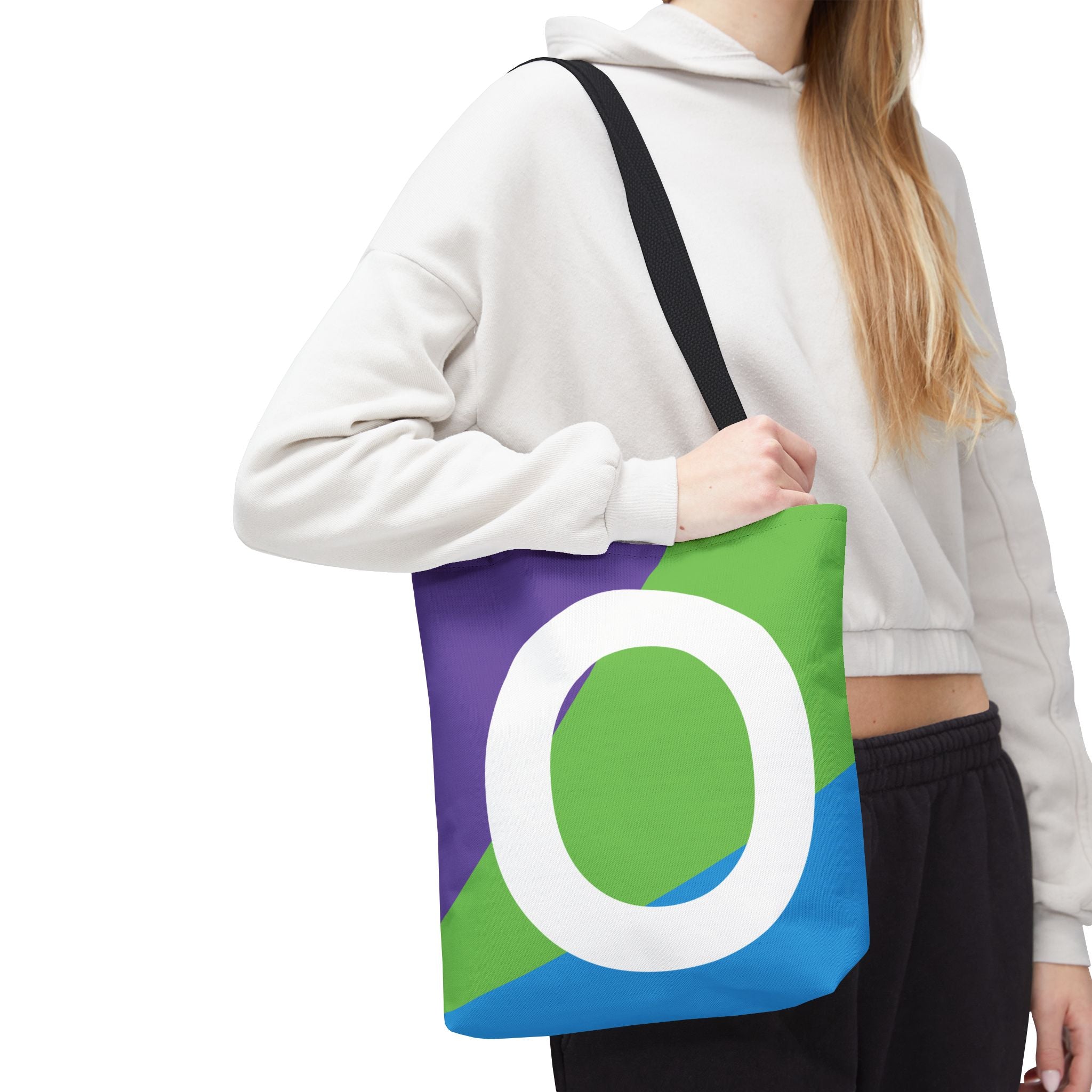 Monogram 'O' Colorblock Tote Bag — Personalized Initial O Shoulder Tote