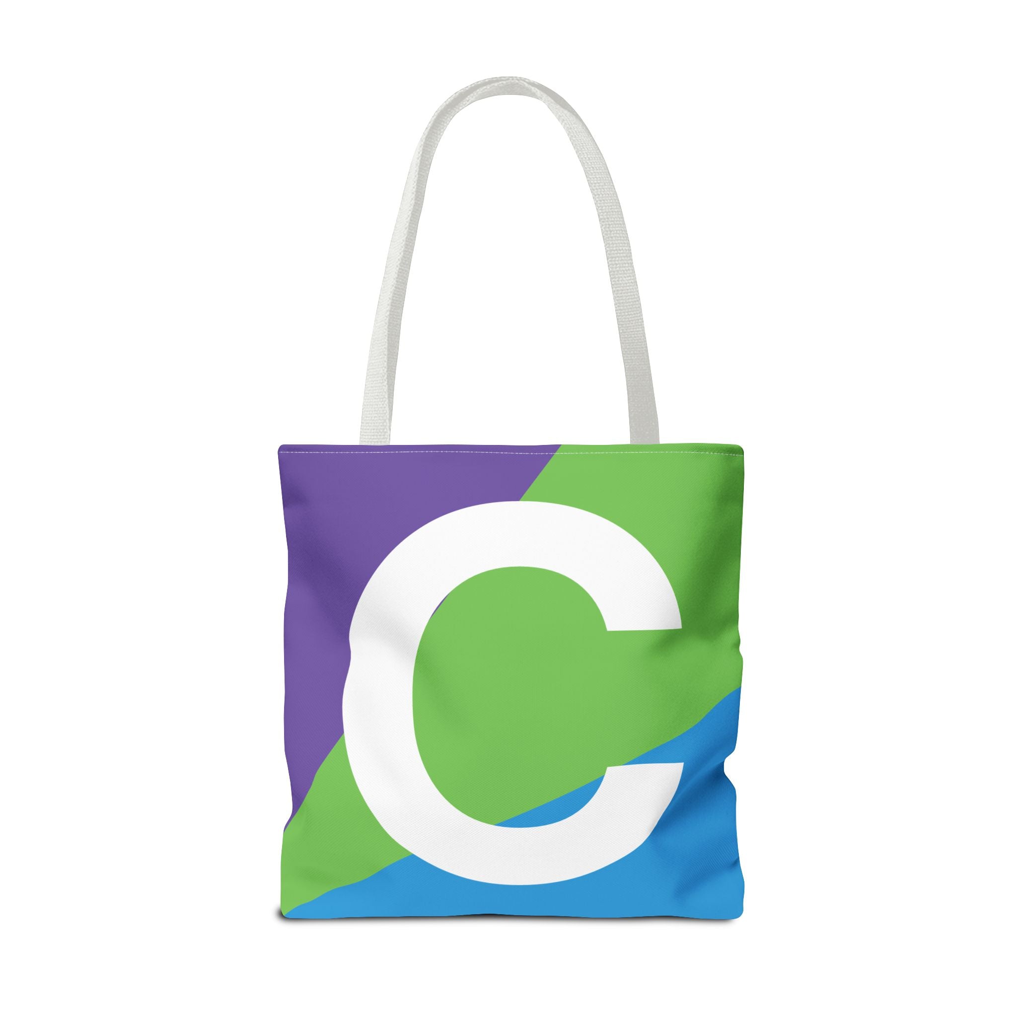 Monogram 'C' Colorblock Tote Bag — Personalized Initial C Shoulder Tote