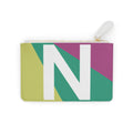 Initial N Mini Clutch — Colorblock Monogram Wristlet Wallet