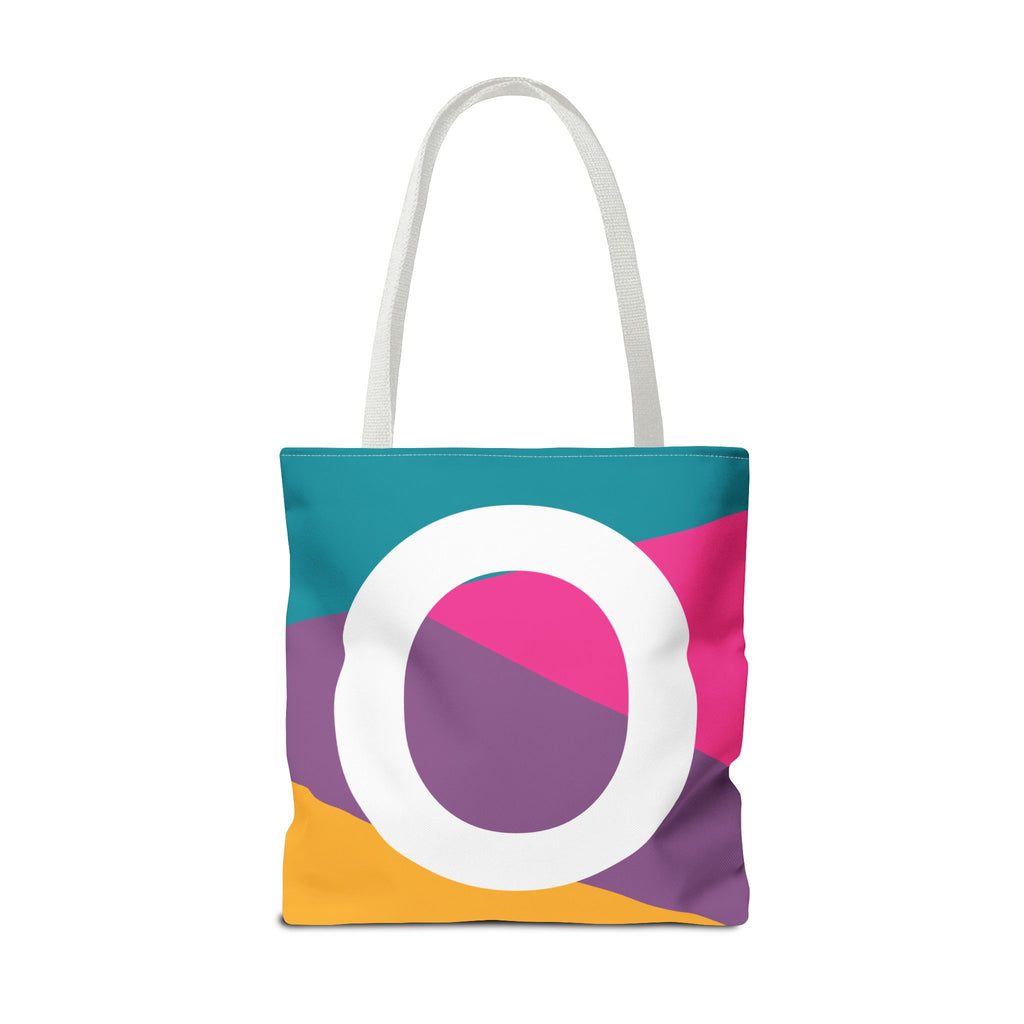 Monogram 'O' Colorblock Tote Bag — Personalized Initial O Shoulder Tote