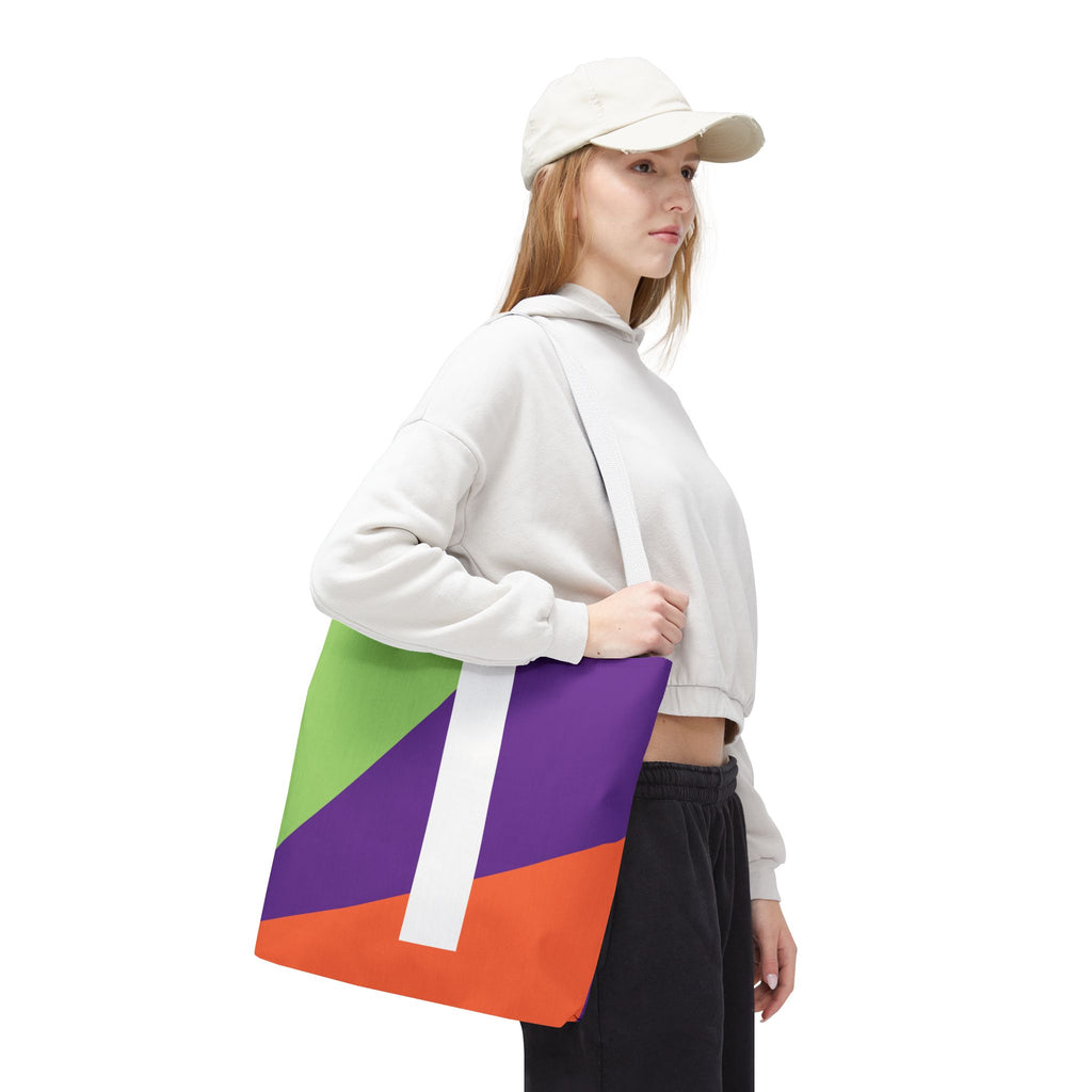 Monogram 'I' Colorblock Tote Bag — Personalized Initial I Shoulder Tote