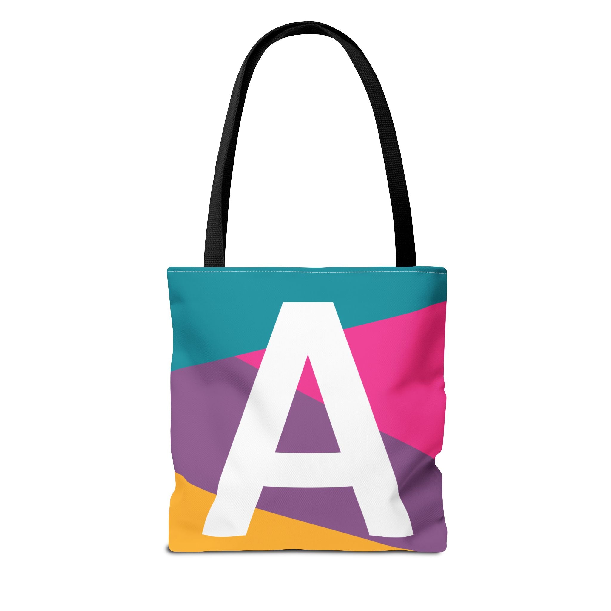 Monogram 'A' Colorblock Tote Bag — Personalized Initial A Shoulder Tote