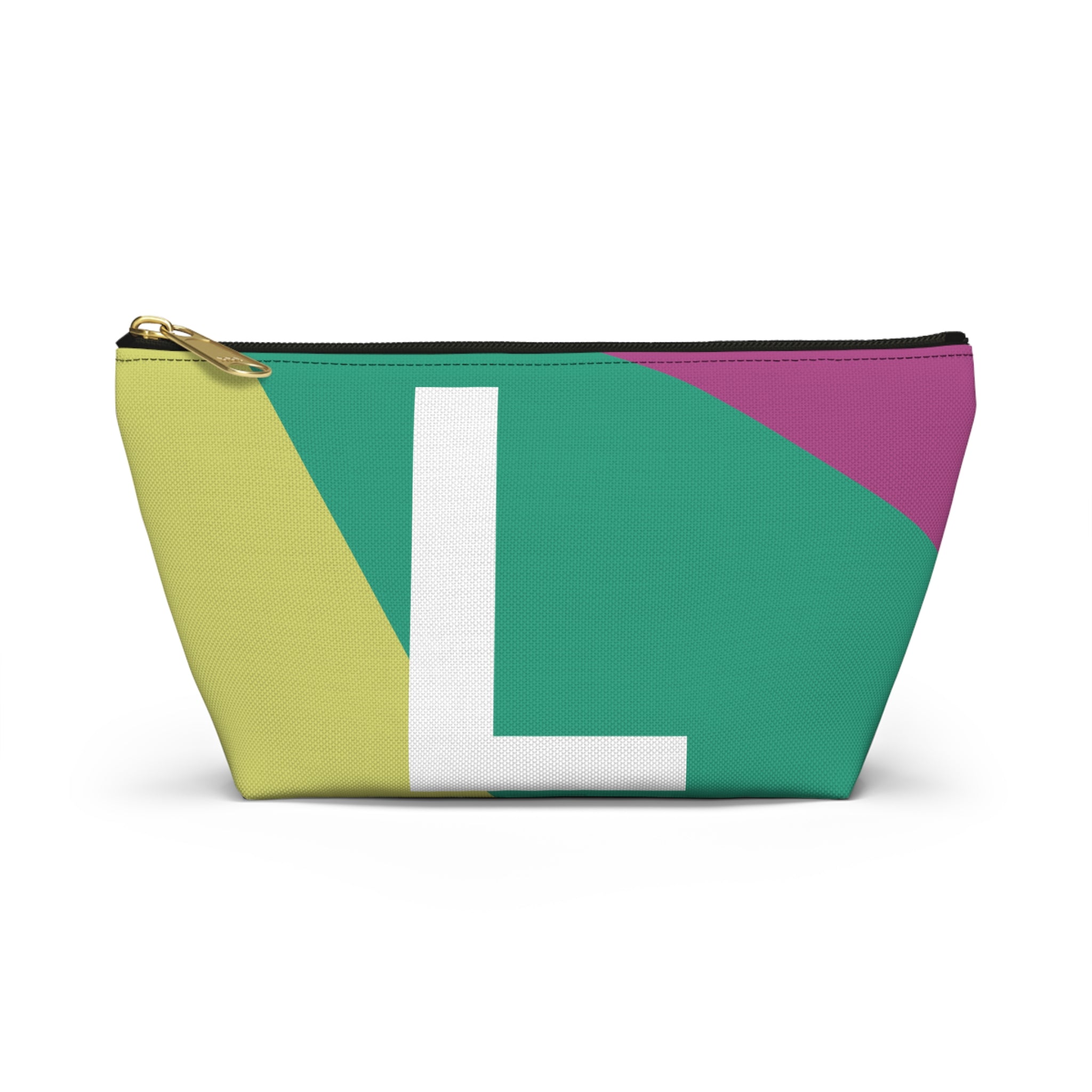 Initials Colorblock Accessory Pouch — Monogram L T-Bottom Cosmetic Bag