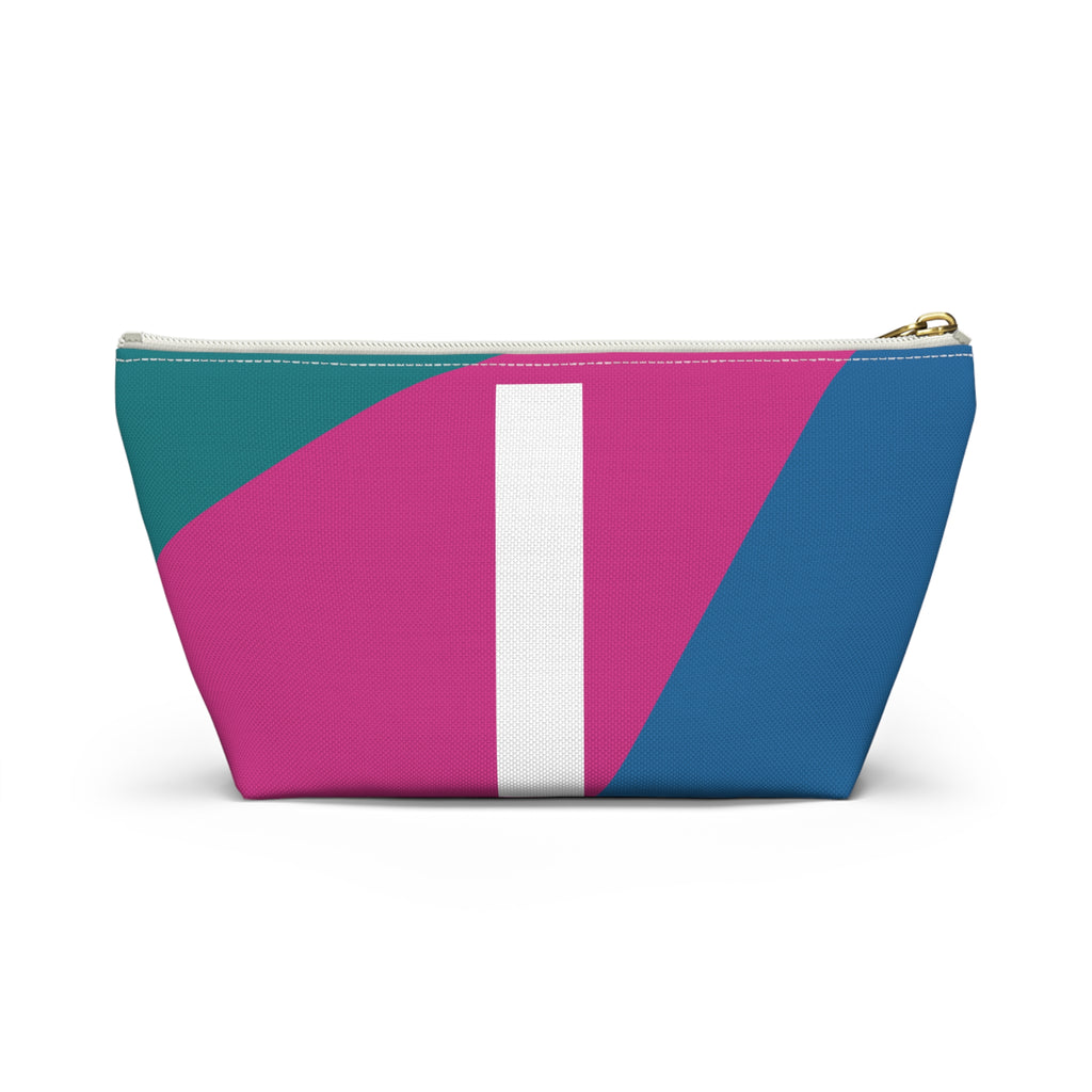 Initials Colorblock Accessory Pouch — Monogram I T-Bottom Cosmetic Bag