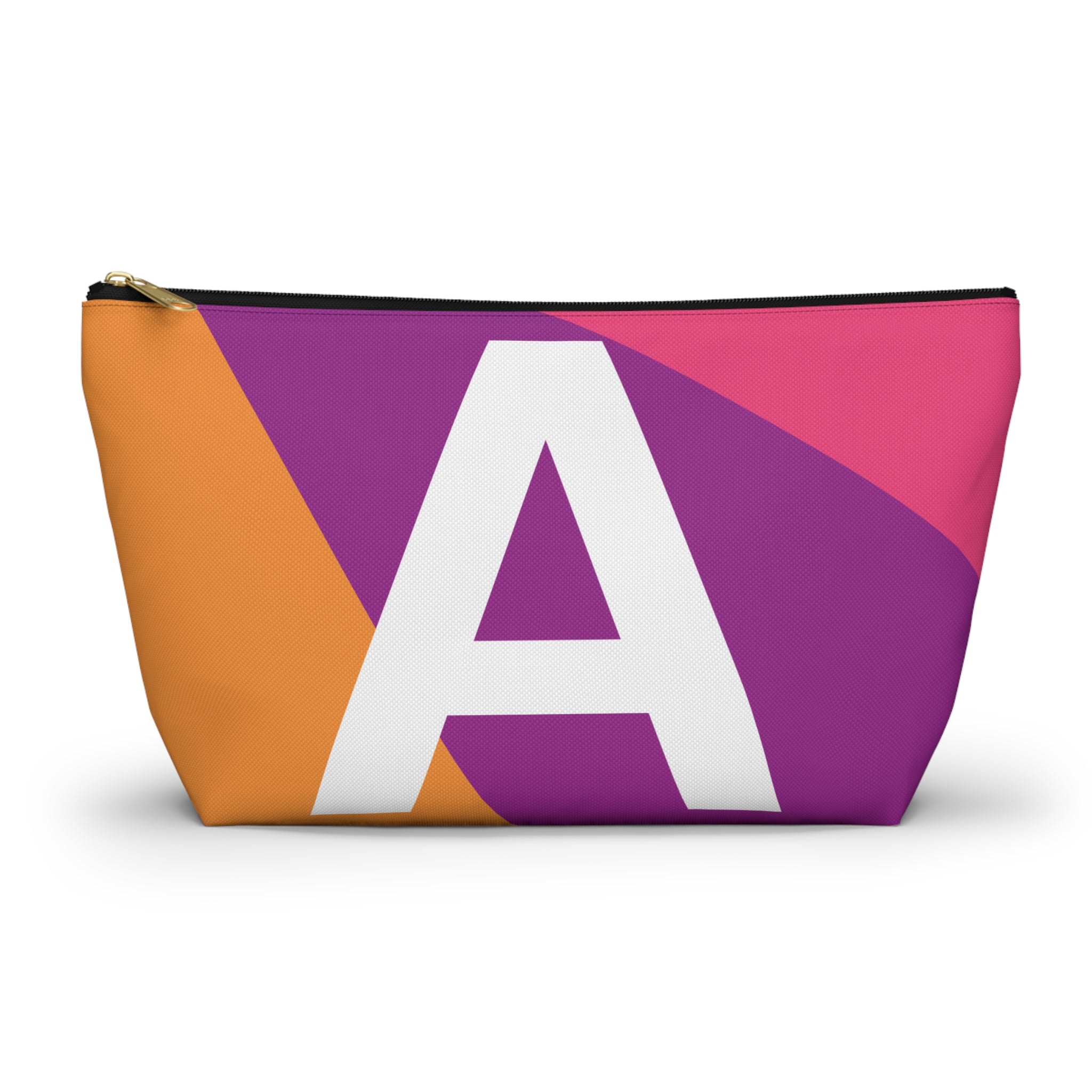 Initials Colorblock Accessory Pouch — Monogram A T-Bottom Cosmetic Bag