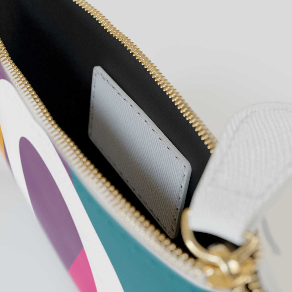 Initial O Mini Clutch — Colorblock Monogram Wristlet Wallet