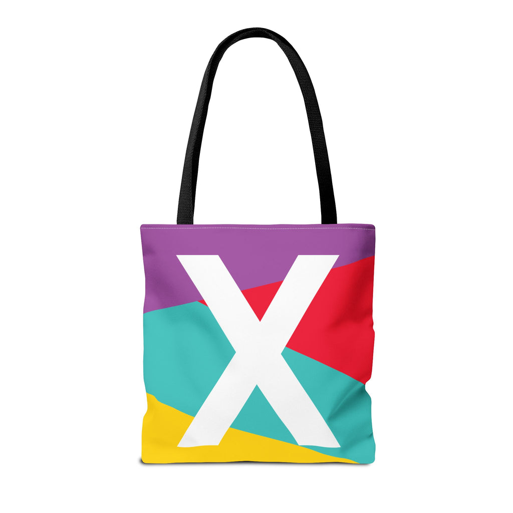 Monogram 'X' Colorblock Tote Bag — Personalized Initial X Shoulder Tote