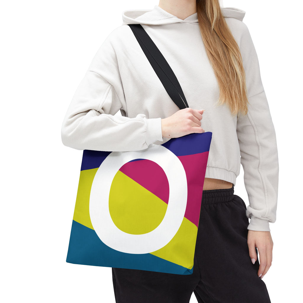 Monogram 'O' Colorblock Tote Bag — Personalized Initial O Shoulder Tote