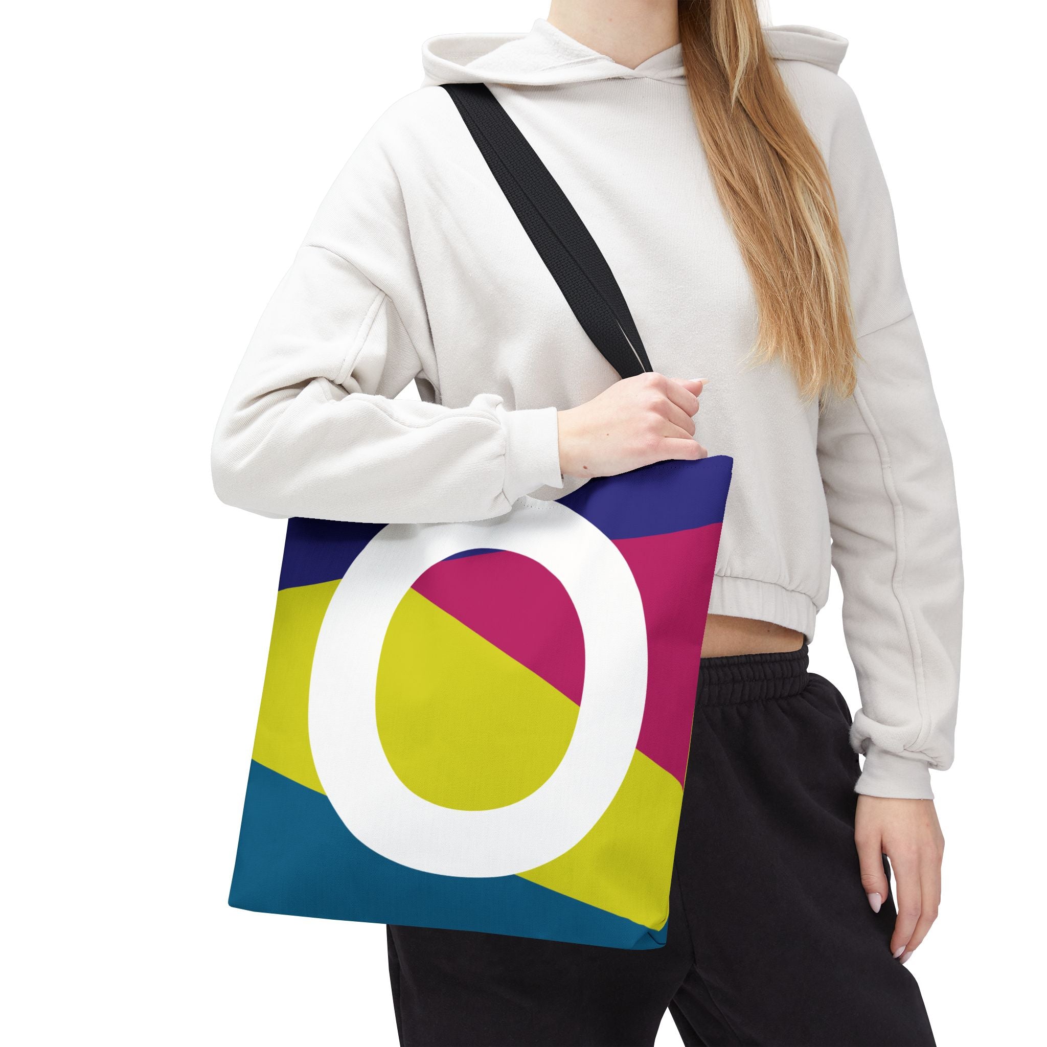 Monogram 'O' Colorblock Tote Bag — Personalized Initial O Shoulder Tote