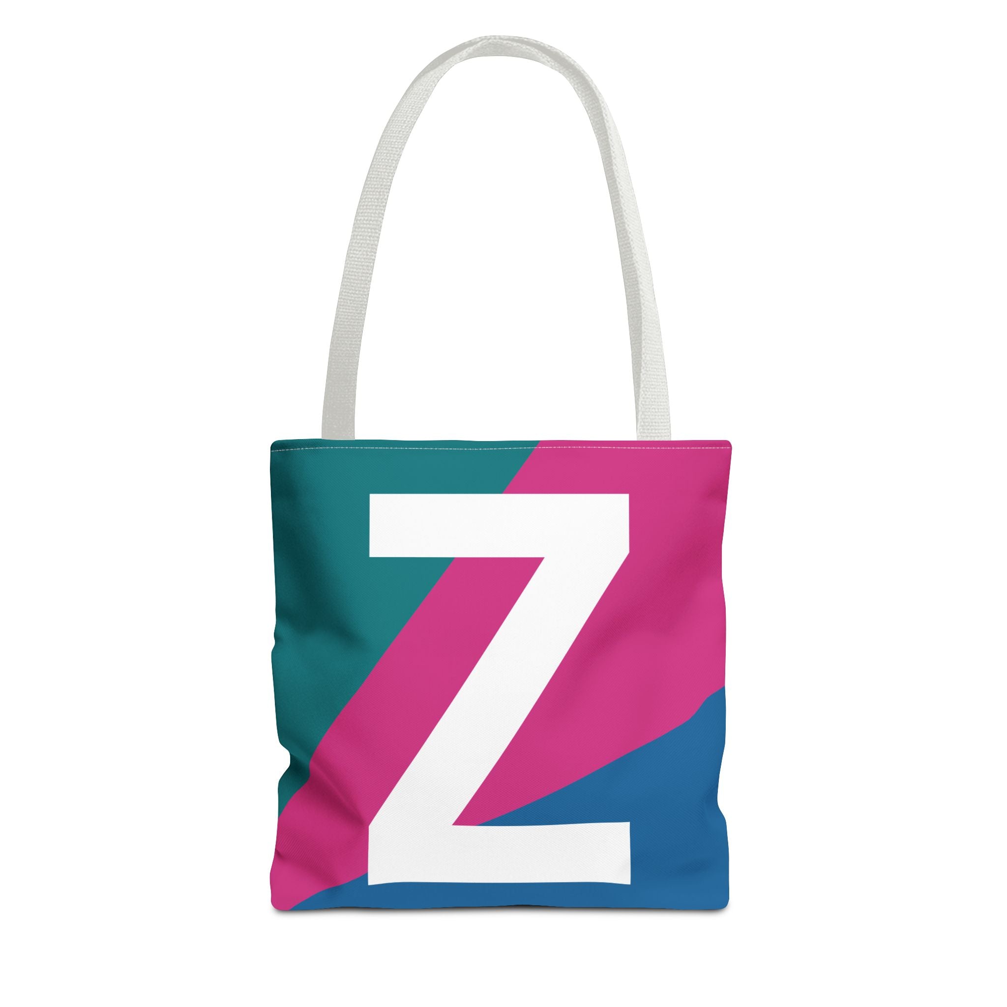 Monogram 'Z' Colorblock Tote Bag — Personalized Initial Z Shoulder Tote