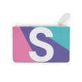 Initial S Mini Clutch — Colorblock Monogram Wristlet Wallet