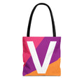 Monogram 'V' Colorblock Tote Bag — Personalized Initial V Shoulder Tote