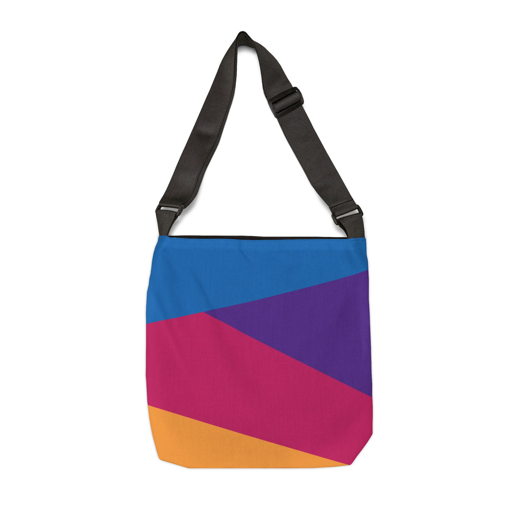 Colorblock Geometric Tote Bag — Adjustable Strap, Bright Abstract Pattern