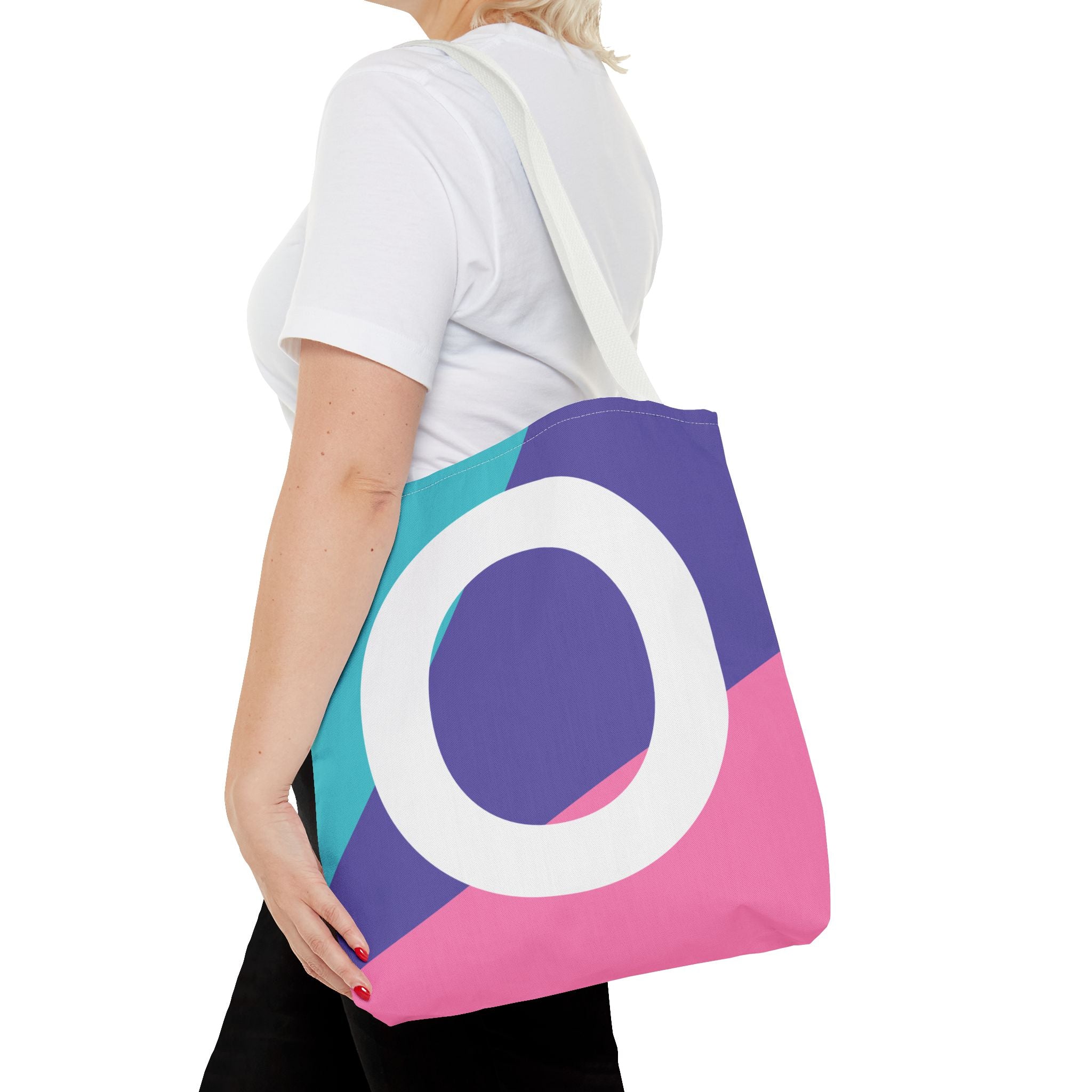 Monogram 'O' Colorblock Tote Bag — Personalized Initial O Shoulder Tote