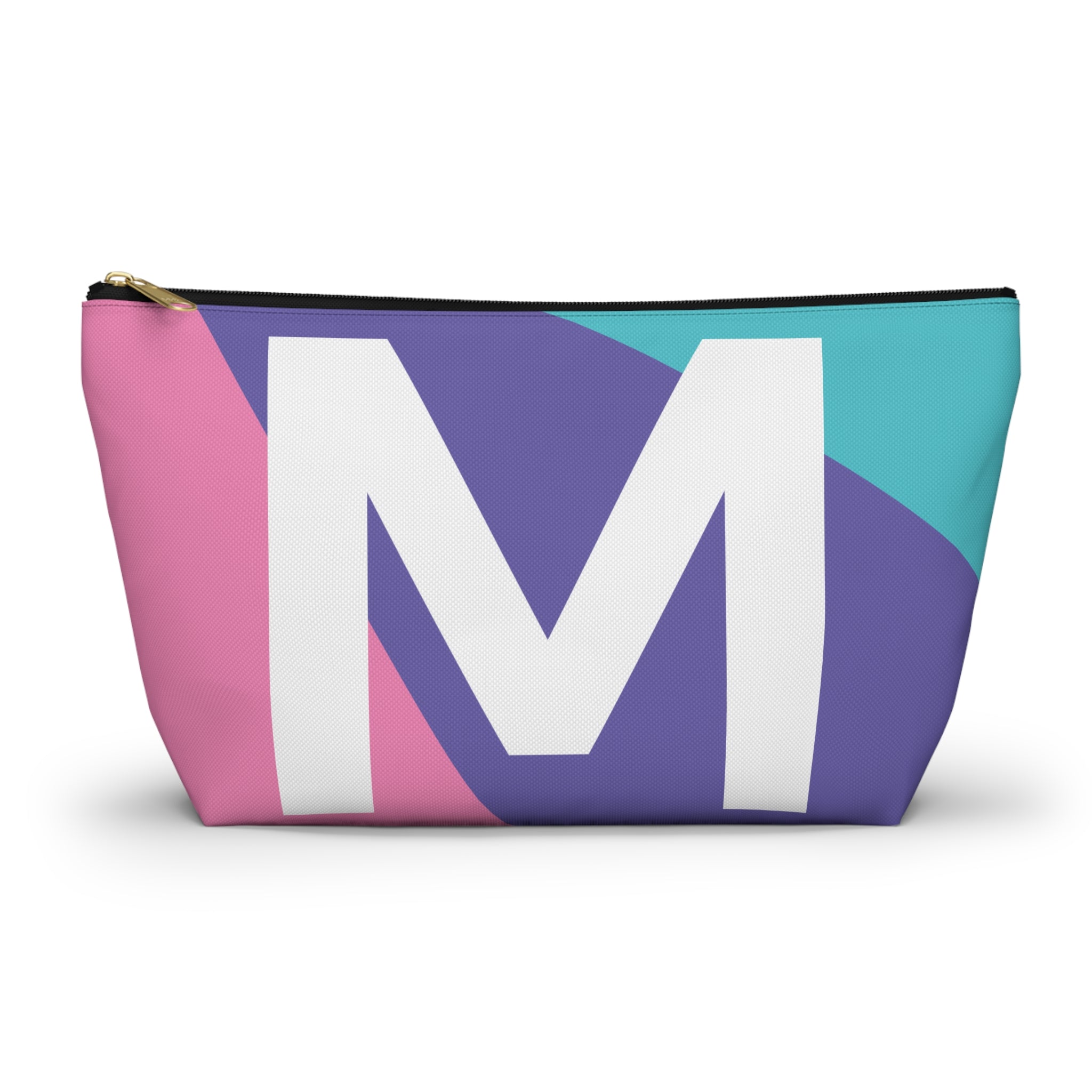 Initials Colorblock Accessory Pouch — Monogram M T-Bottom Cosmetic Bag