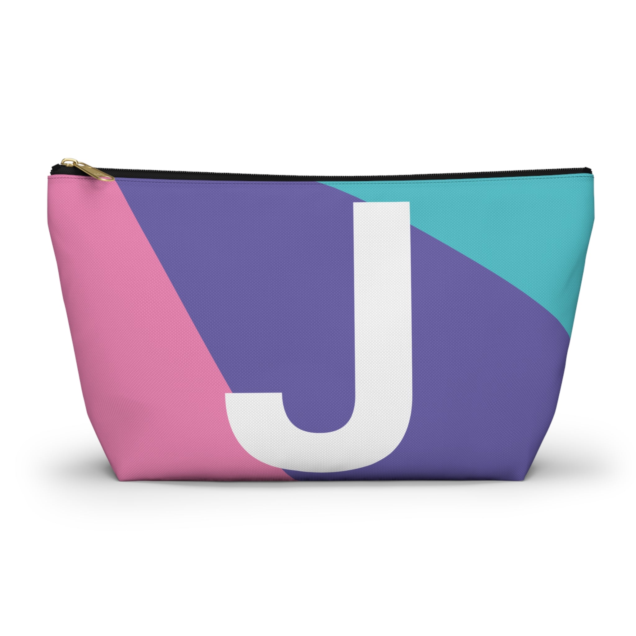 Initials Colorblock Accessory Pouch — Monogram J T-Bottom Cosmetic Bag