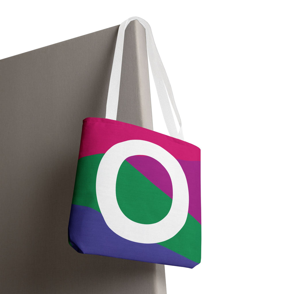 Monogram 'O' Colorblock Tote Bag — Personalized Initial O Shoulder Tote