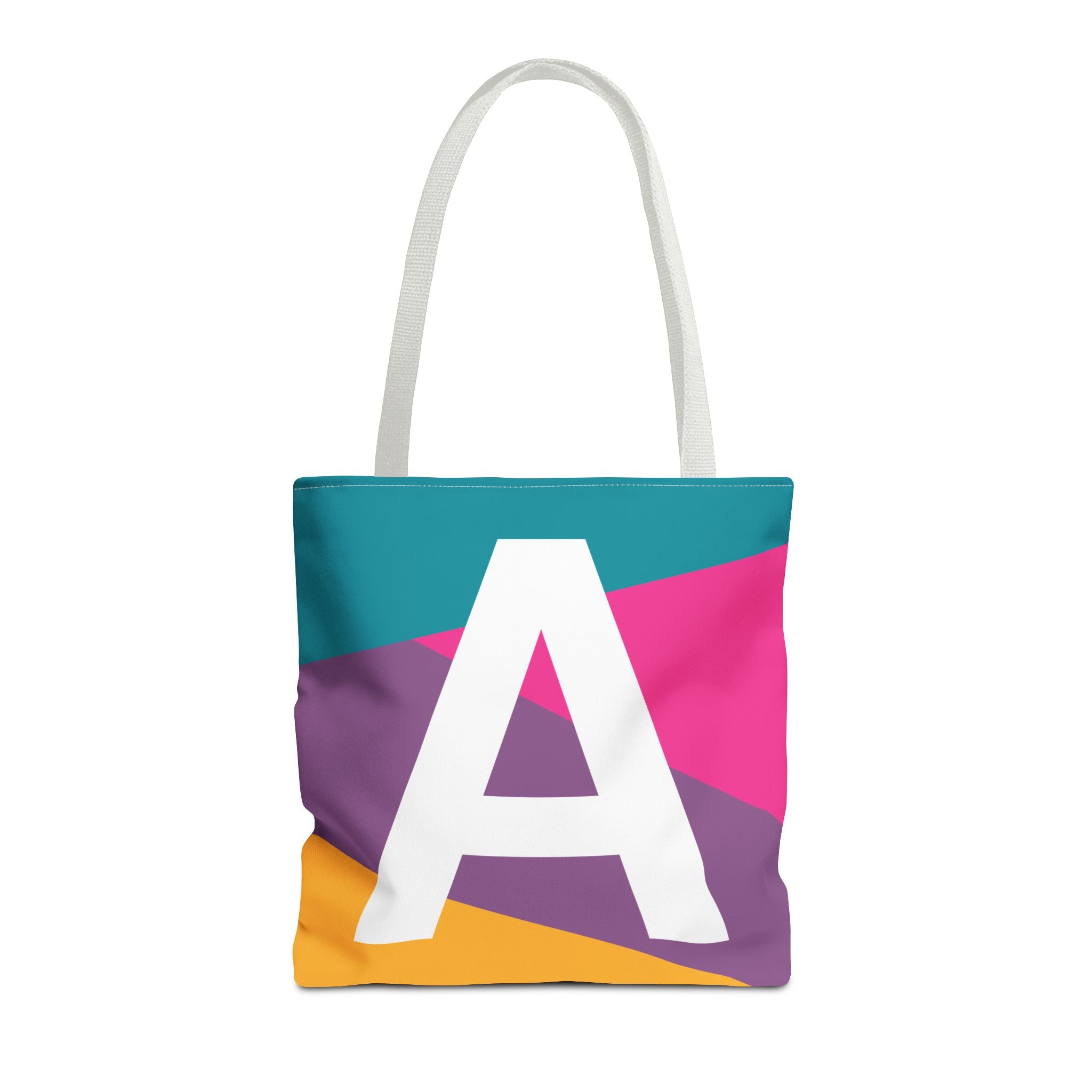 Monogram 'A' Colorblock Tote Bag — Personalized Initial A Shoulder Tote