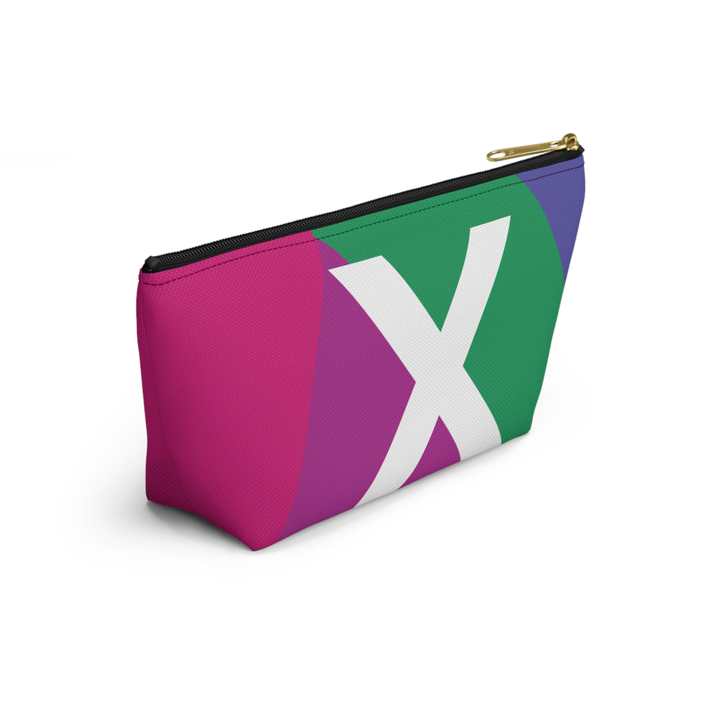 Initials Colorblock Accessory Pouch — Monogram X T-Bottom Cosmetic Bag