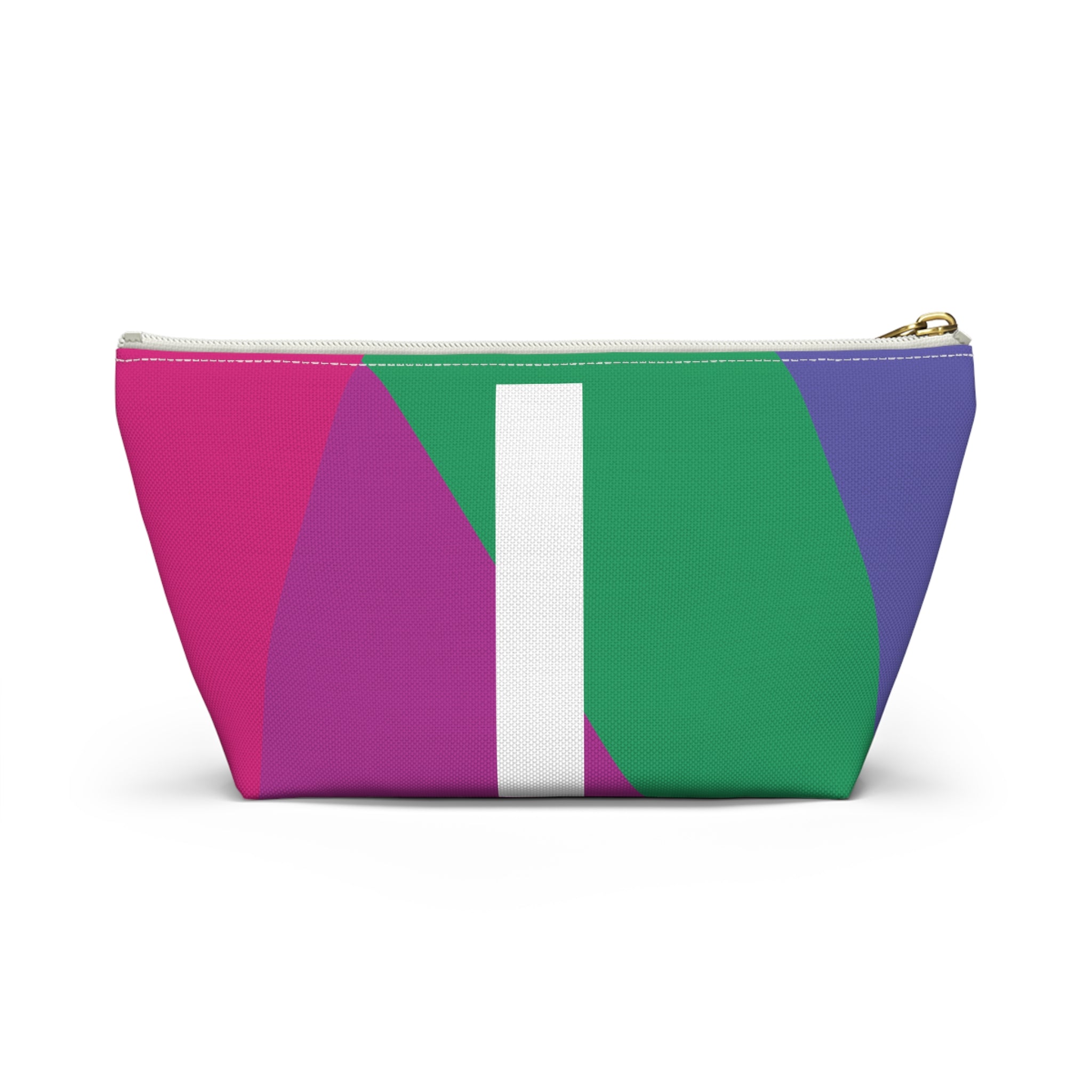 Initials Colorblock Accessory Pouch — Monogram I T-Bottom Cosmetic Bag
