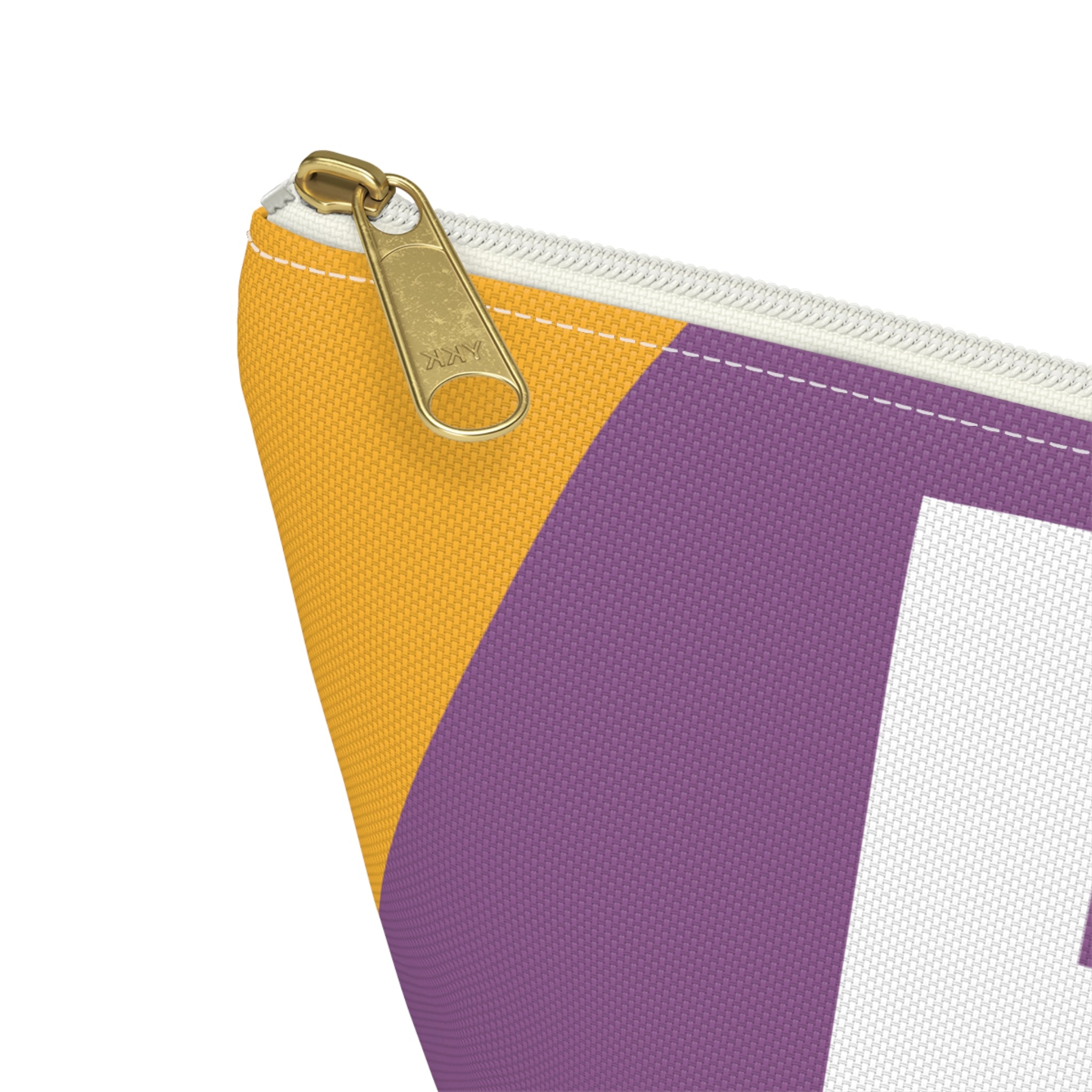 Initials Colorblock Accessory Pouch — Monogram F T-Bottom Cosmetic Bag