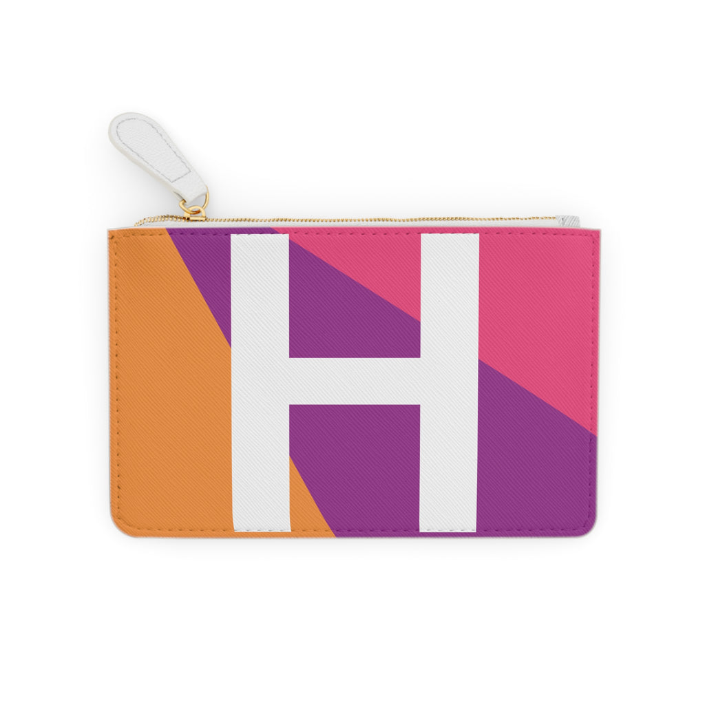 Initial H Mini Clutch — Colorblock Monogram Wristlet Wallet