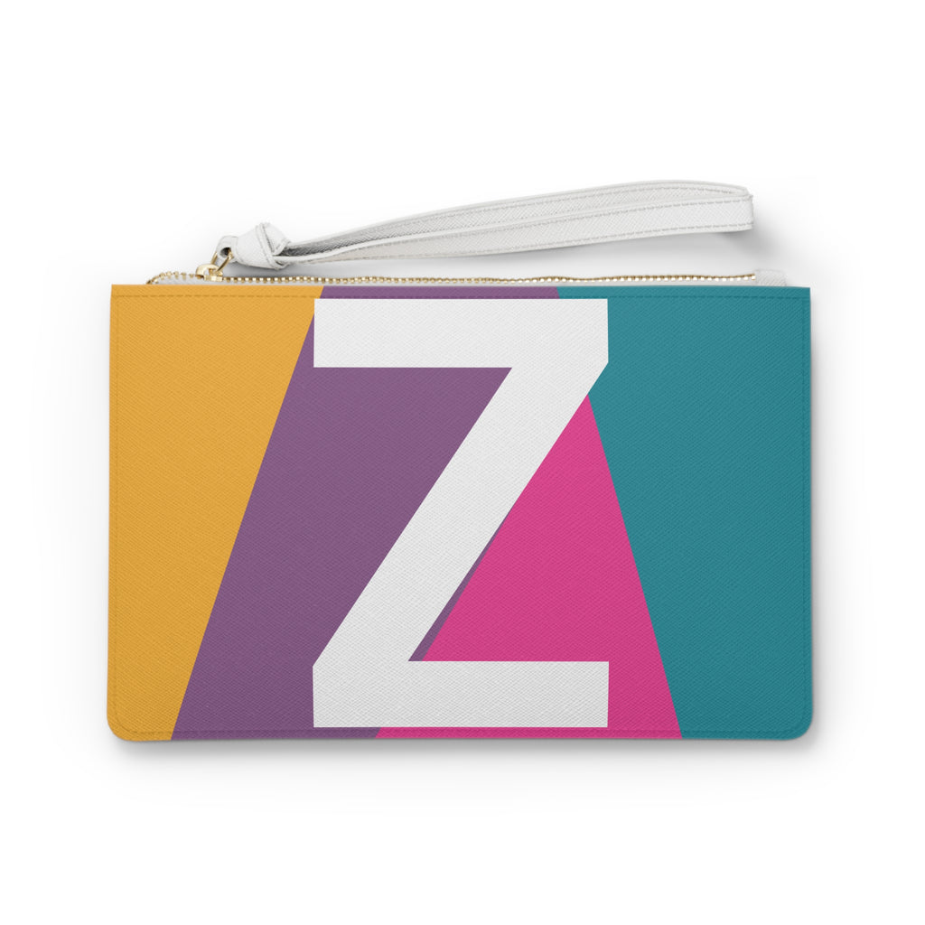Monogram 'Z' Colorblock Clutch Bag — Bold Geometric Wristlet for Everyday & Gifts