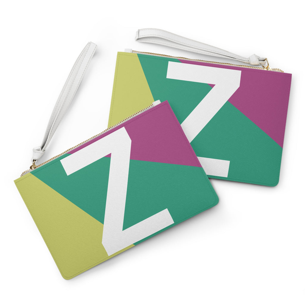 Monogram 'Z' Colorblock Clutch Bag — Bold Geometric Wristlet for Everyday & Gifts