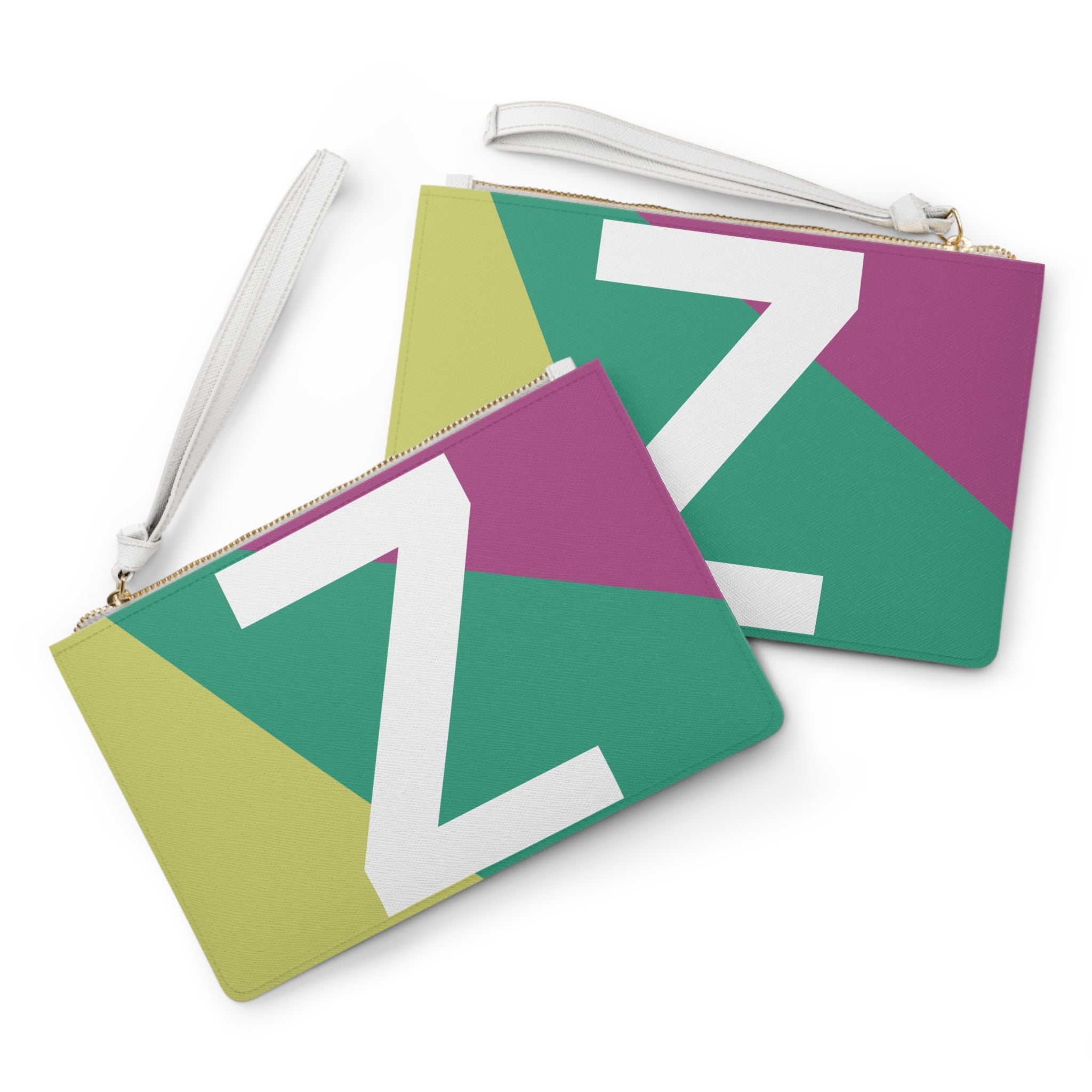 Monogram 'Z' Colorblock Clutch Bag — Bold Geometric Wristlet for Everyday & Gifts