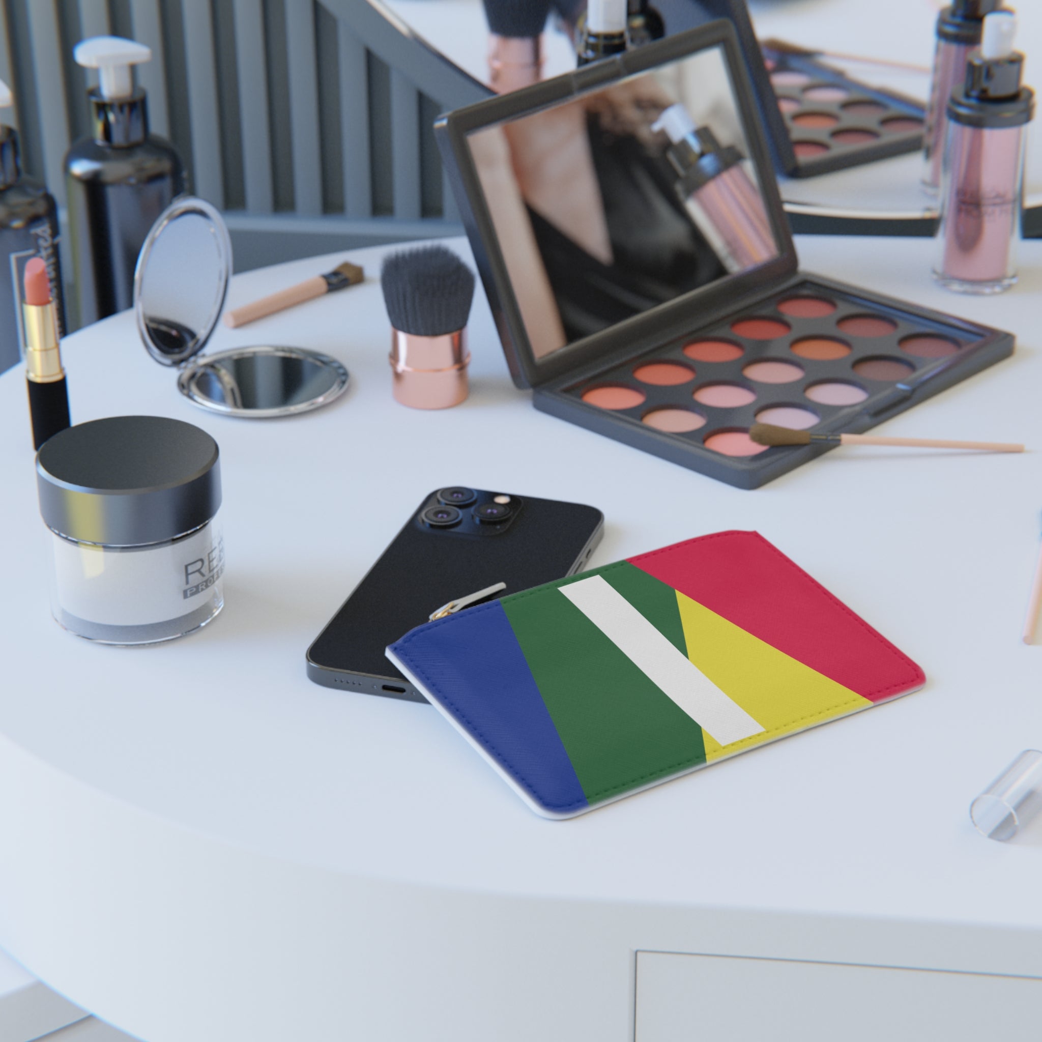 Initial I Mini Clutch — Colorblock Monogram Wristlet Wallet