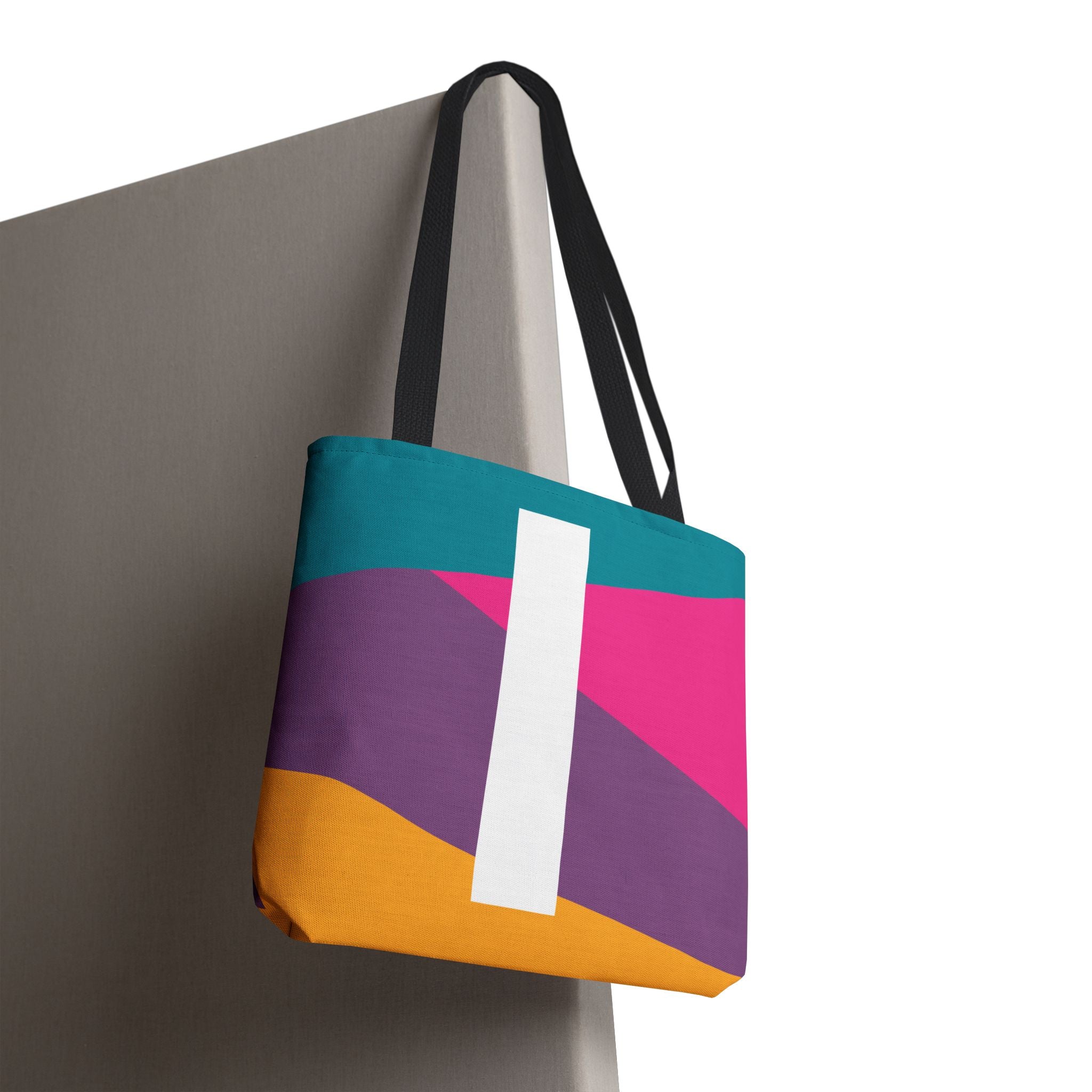 Monogram 'I' Colorblock Tote Bag — Personalized Initial I Shoulder Tote