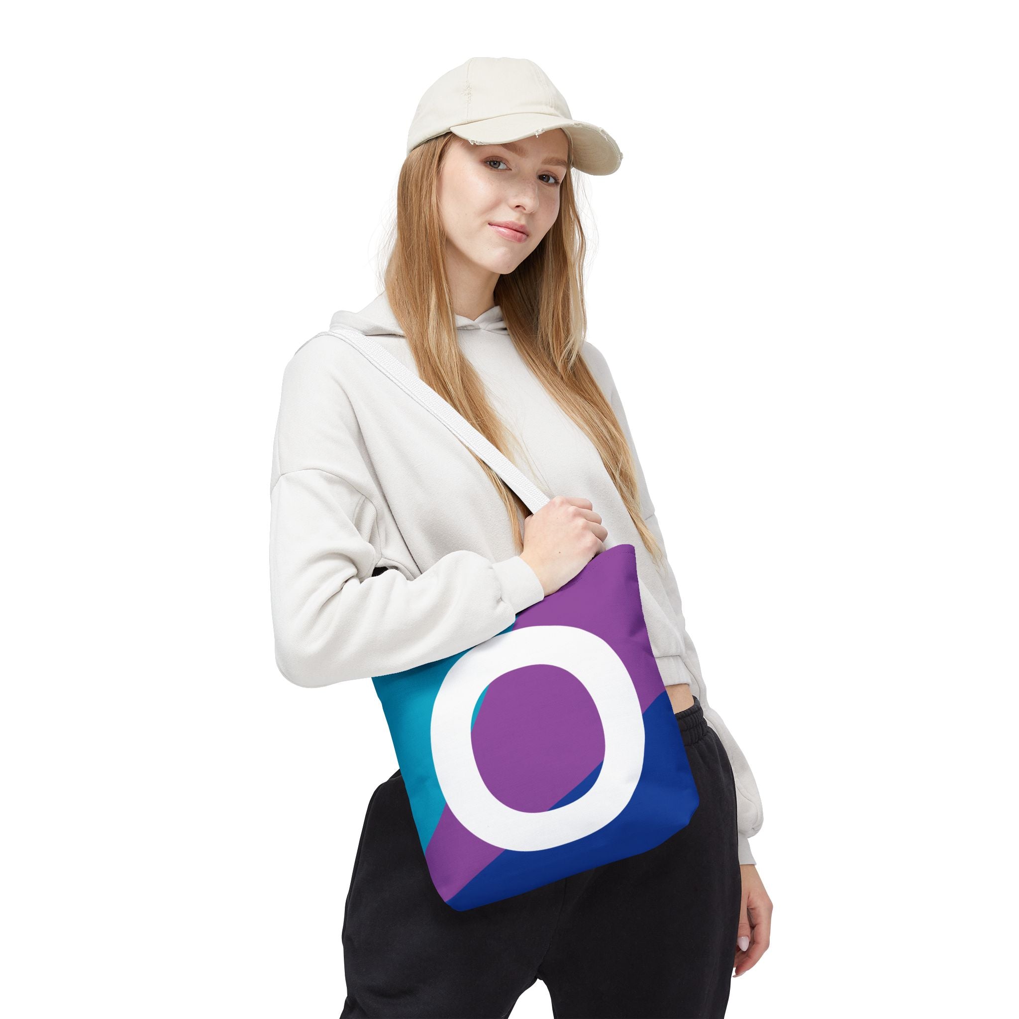 Monogram 'O' Colorblock Tote Bag — Personalized Initial O Shoulder Tote