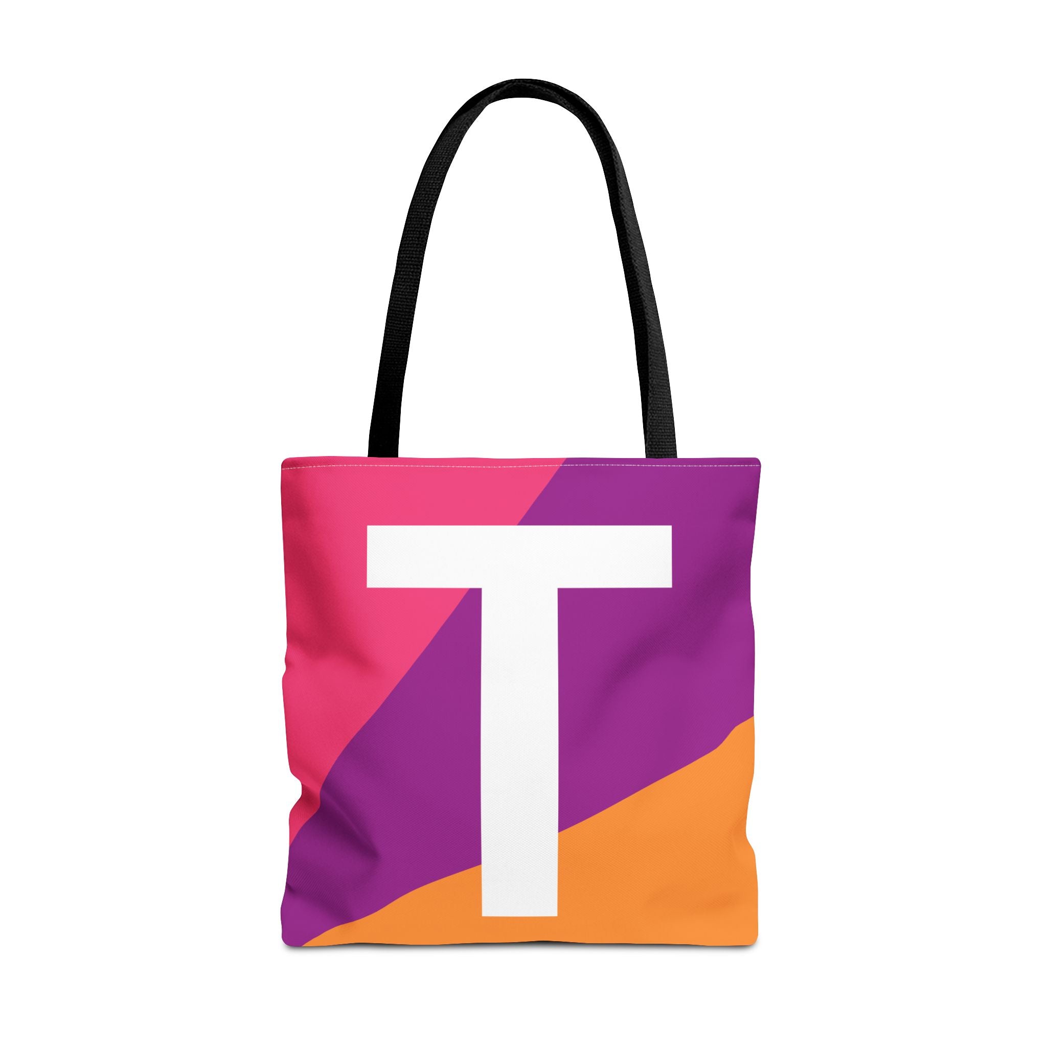 Monogram 'T' Colorblock Tote Bag — Personalized Initial T Shoulder Tote