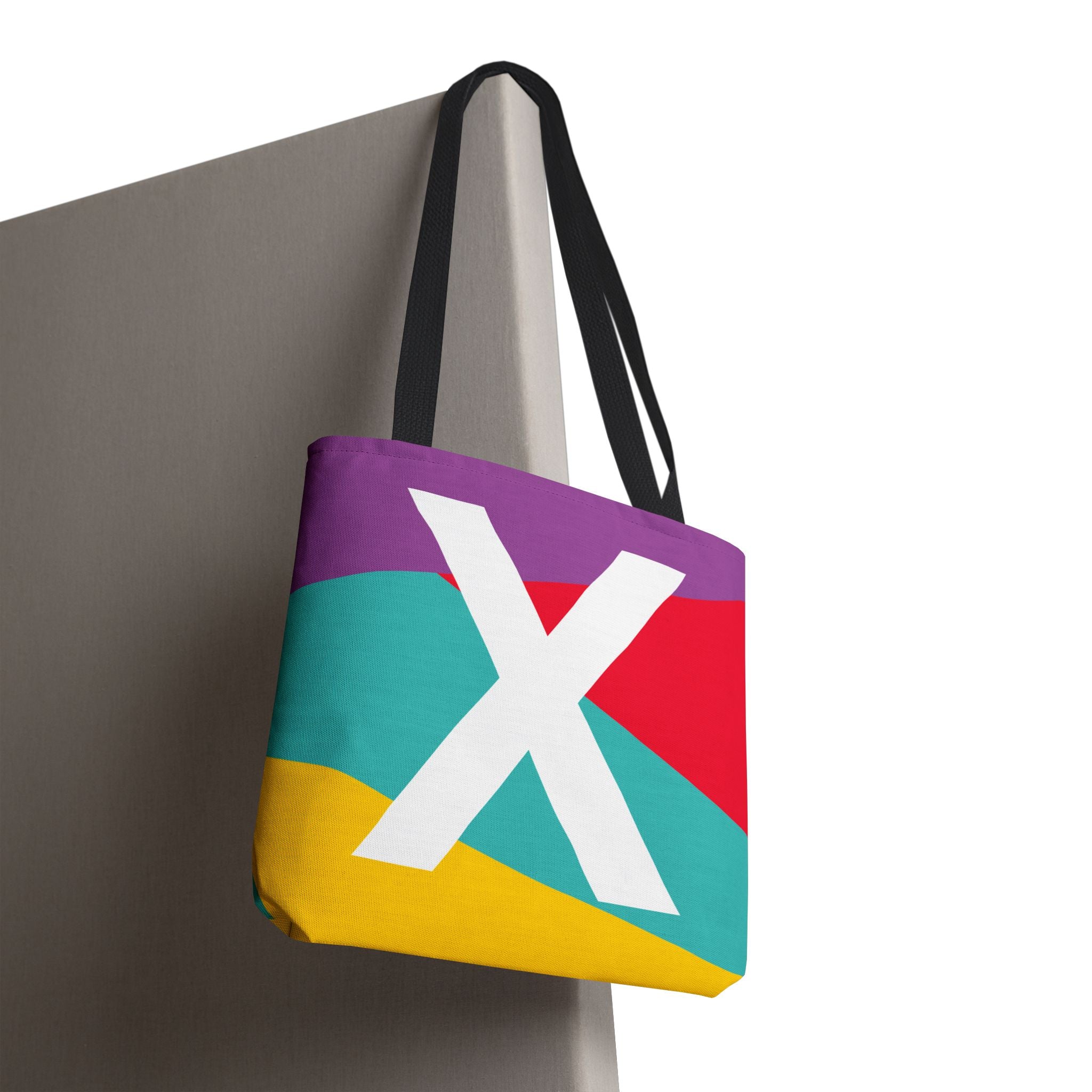 Monogram 'X' Colorblock Tote Bag — Personalized Initial X Shoulder Tote