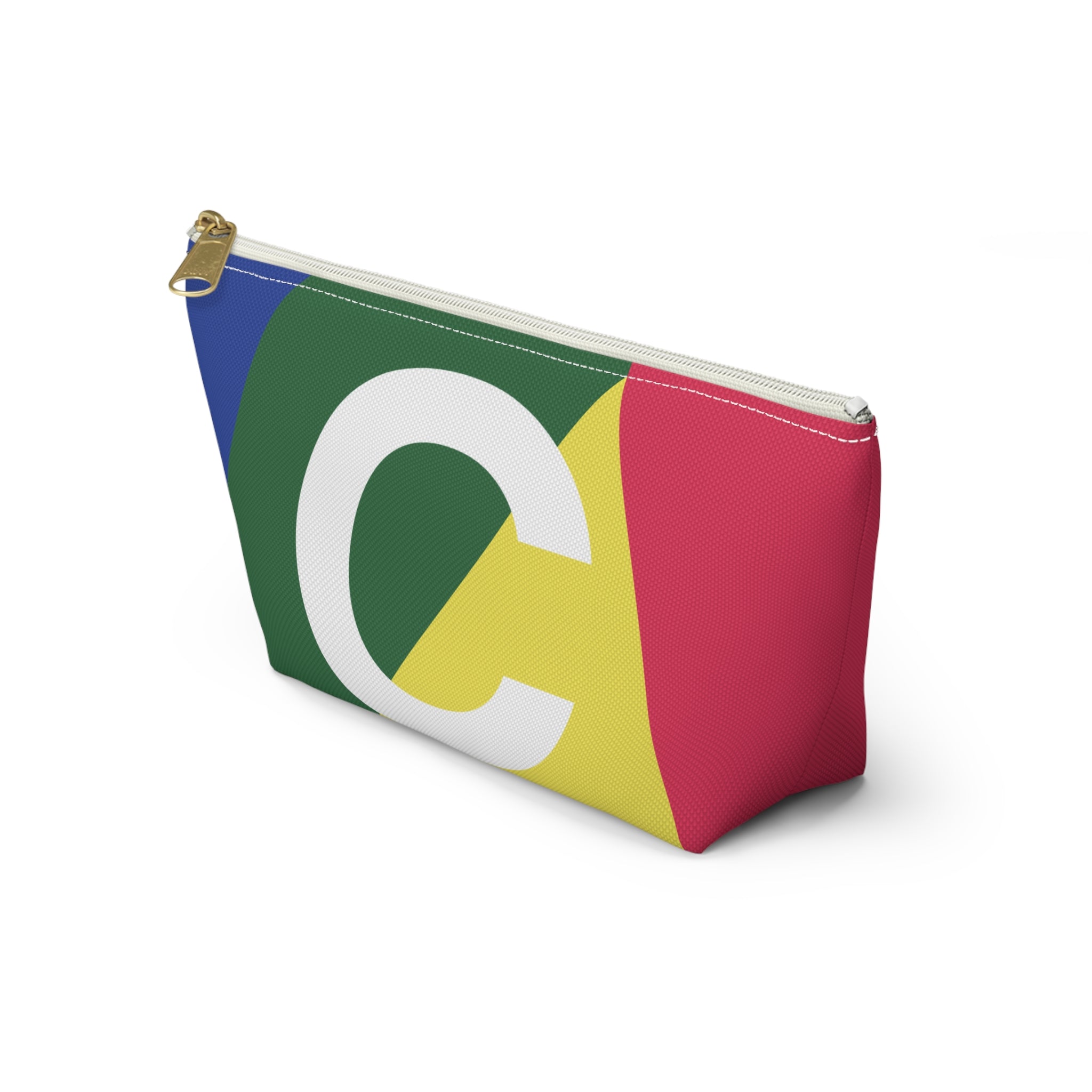 Initials Colorblock Accessory Pouch — Monogram C T-Bottom Cosmetic Bag