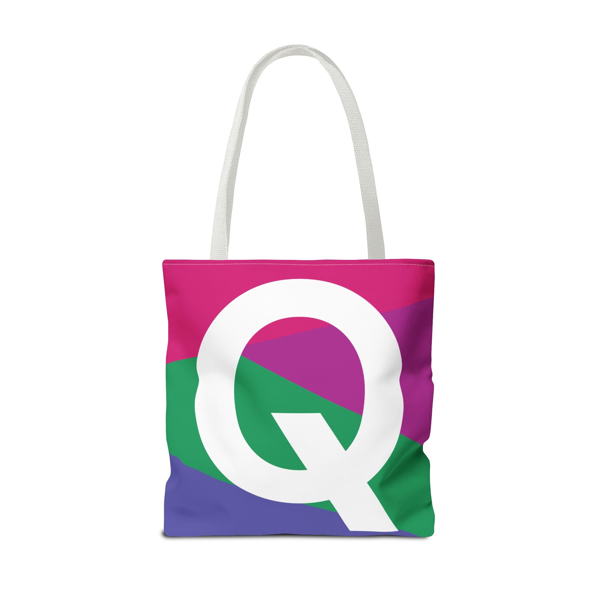 Monogram 'Q' Colorblock Tote Bag — Personalized Initial Q Shoulder Tote