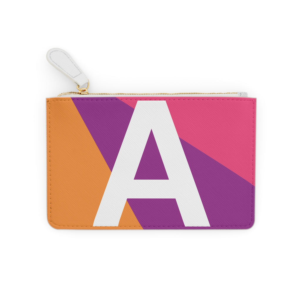 Initial A Mini Clutch — Colorblock Monogram Wristlet Wallet