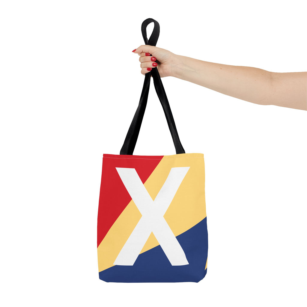 Monogram 'X' Colorblock Tote Bag — Personalized Initial X Shoulder Tote