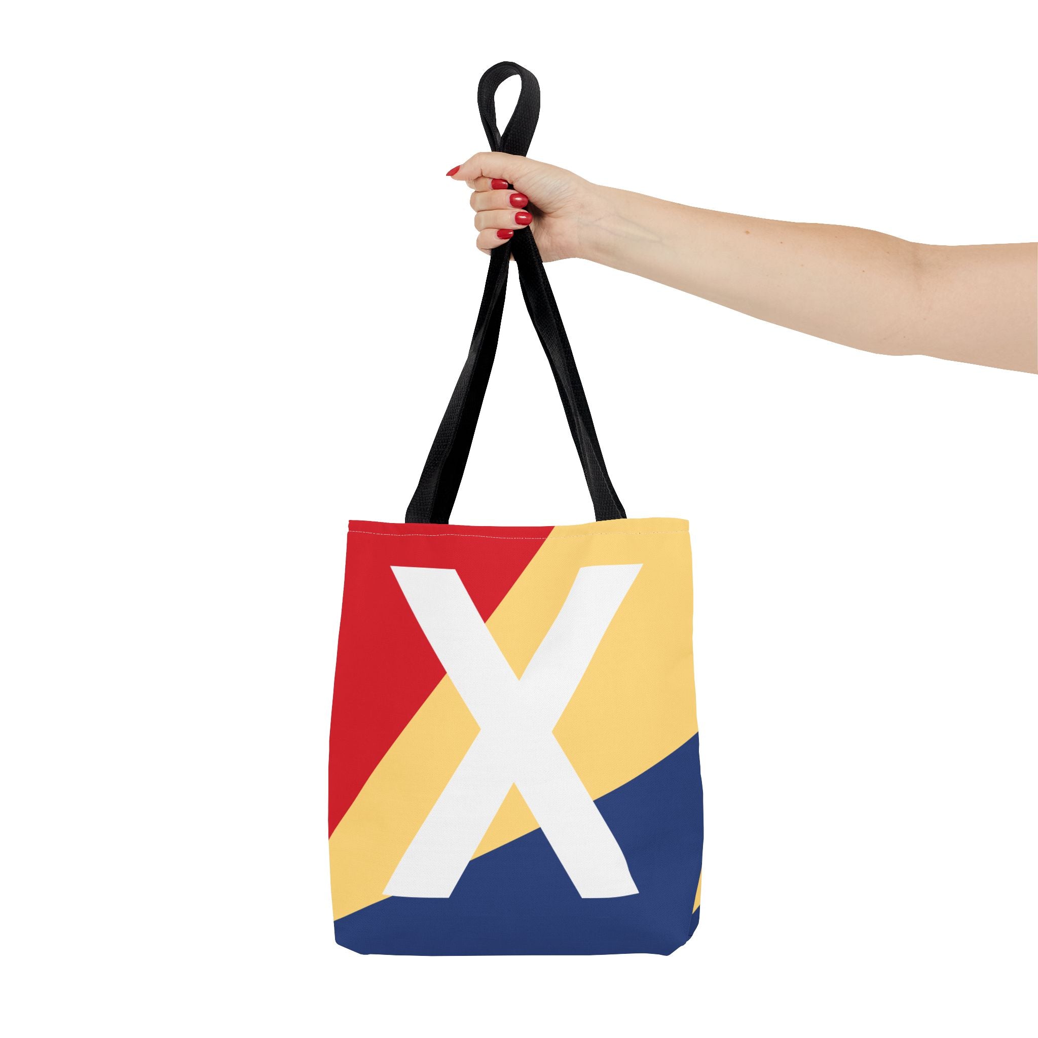 Monogram 'X' Colorblock Tote Bag — Personalized Initial X Shoulder Tote